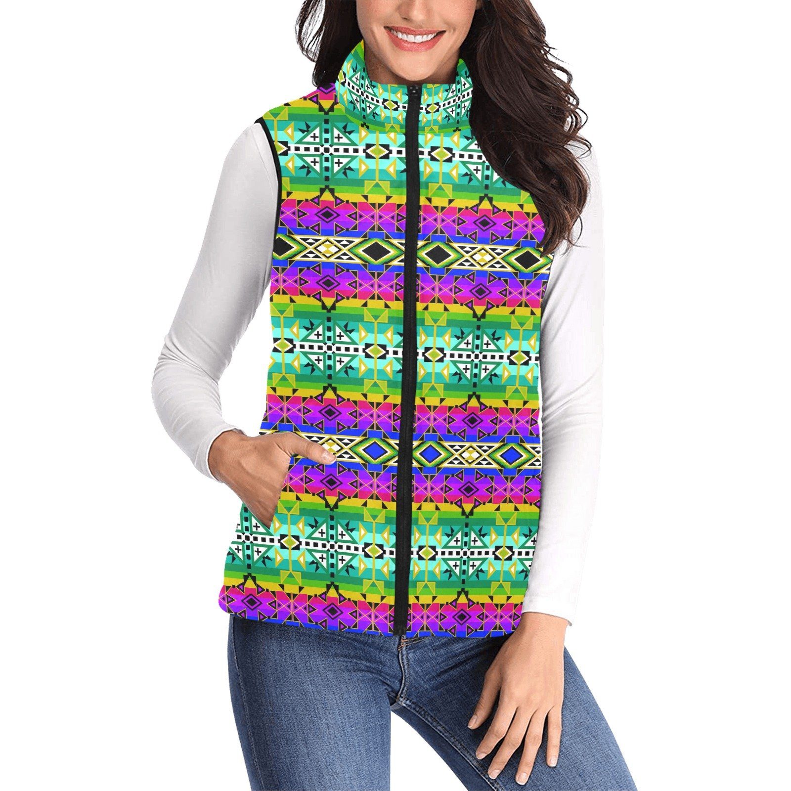 After the Northwest Rain Women's Padded Vest Jacket (Model H44) Women's Padded Vest Jacket (H44) e-joyer