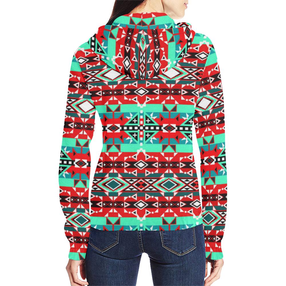 After the Southwest Rain All Over Print Full Zip Hoodie for Women (Model H14) All Over Print Full Zip Hoodie for Women (H14) e-joyer