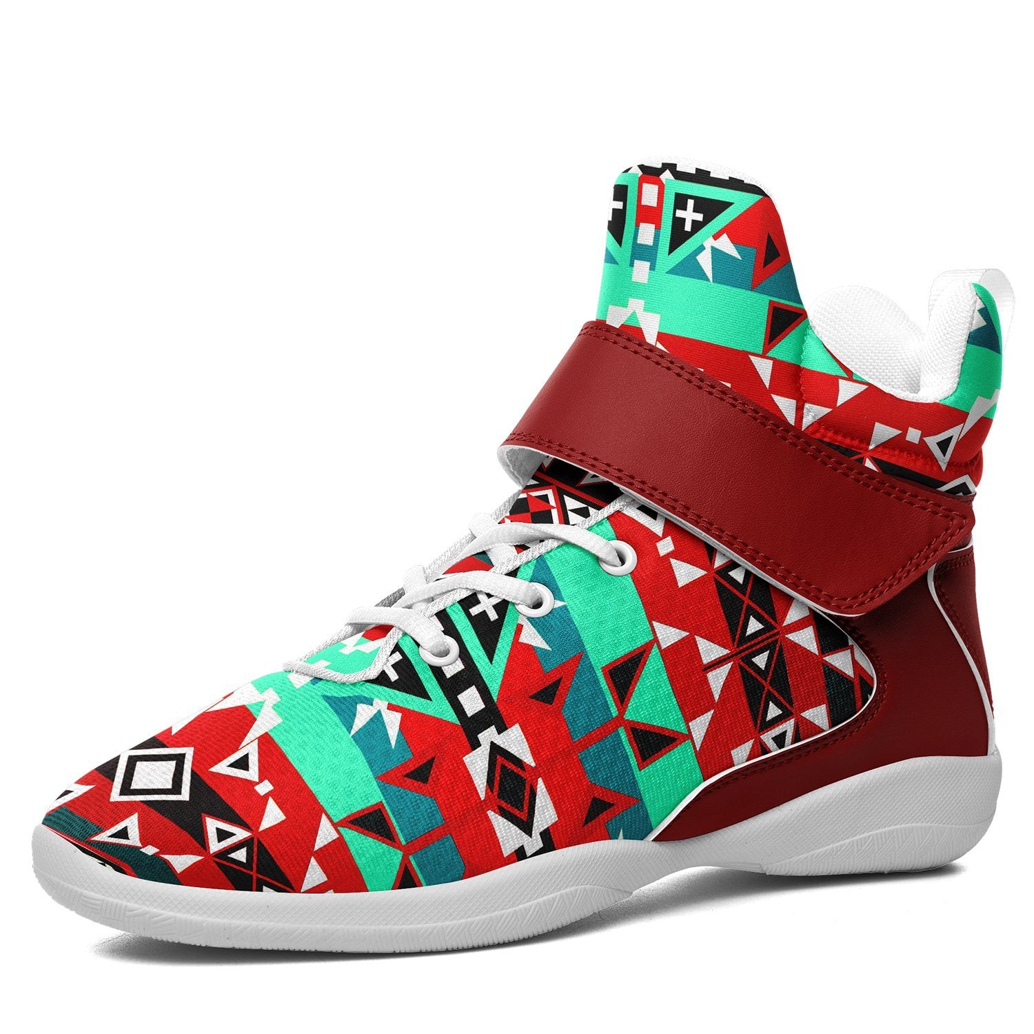 After the Southwest Rain Ipottaa Basketball / Sport High Top Shoes 49 Dzine US Women 4.5 / US Youth 3.5 / EUR 35 White Sole with Dark Red Strap 
