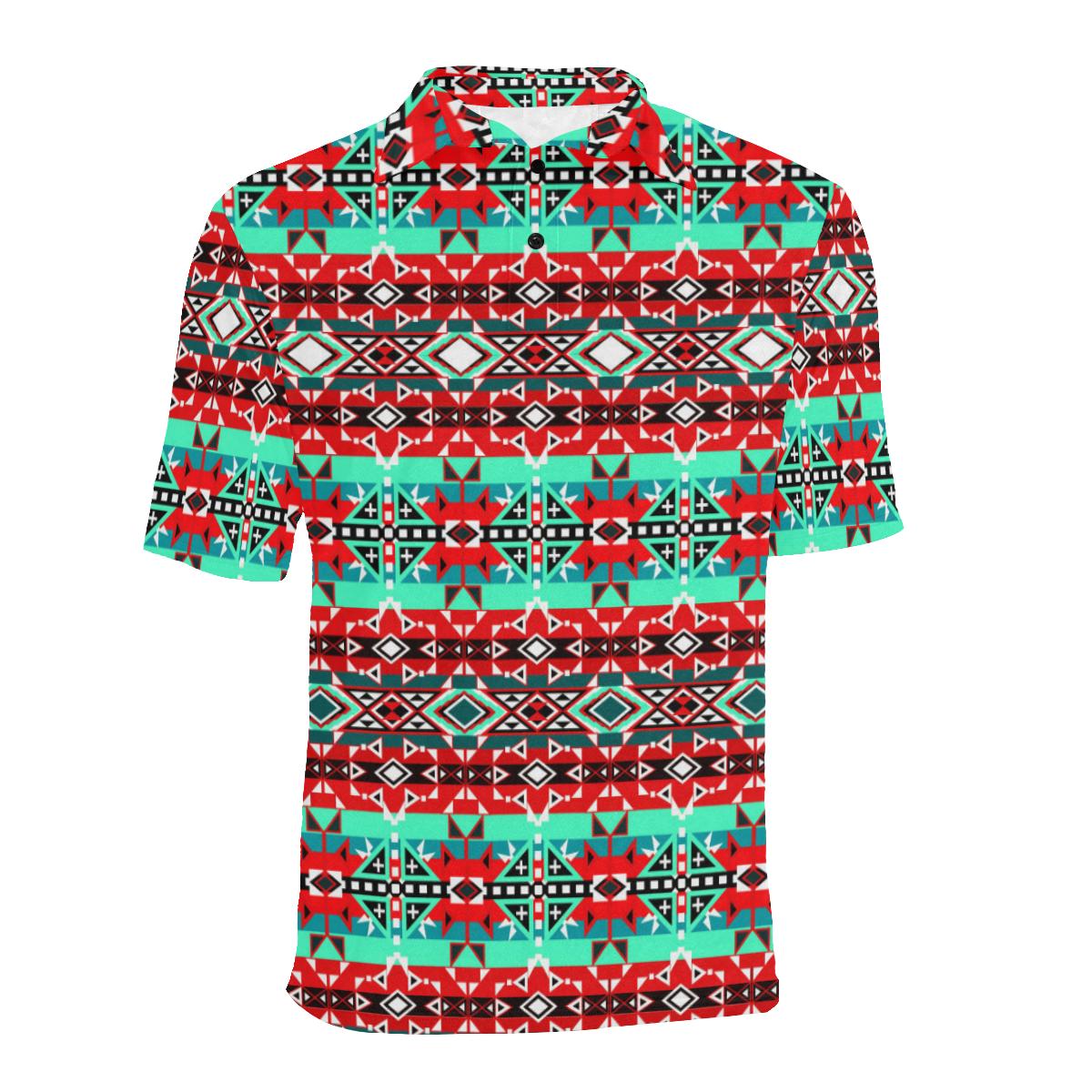 After the Southwest Rain Men's All Over Print Polo Shirt (Model T55) Men's Polo Shirt (Model T55) e-joyer