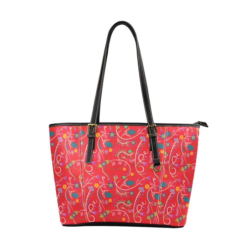Fresh Fleur Fire Leather Tote Bag/Large