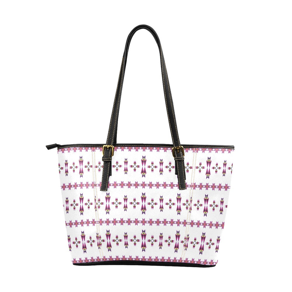 Four Directions Lodge Flurry Leather Tote Bag/Large
