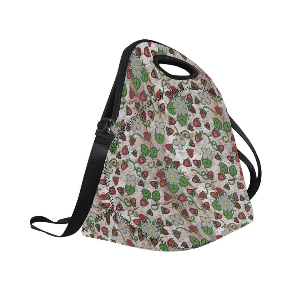 Strawberry Dreams Br Bark Neoprene Lunch Bag/Large