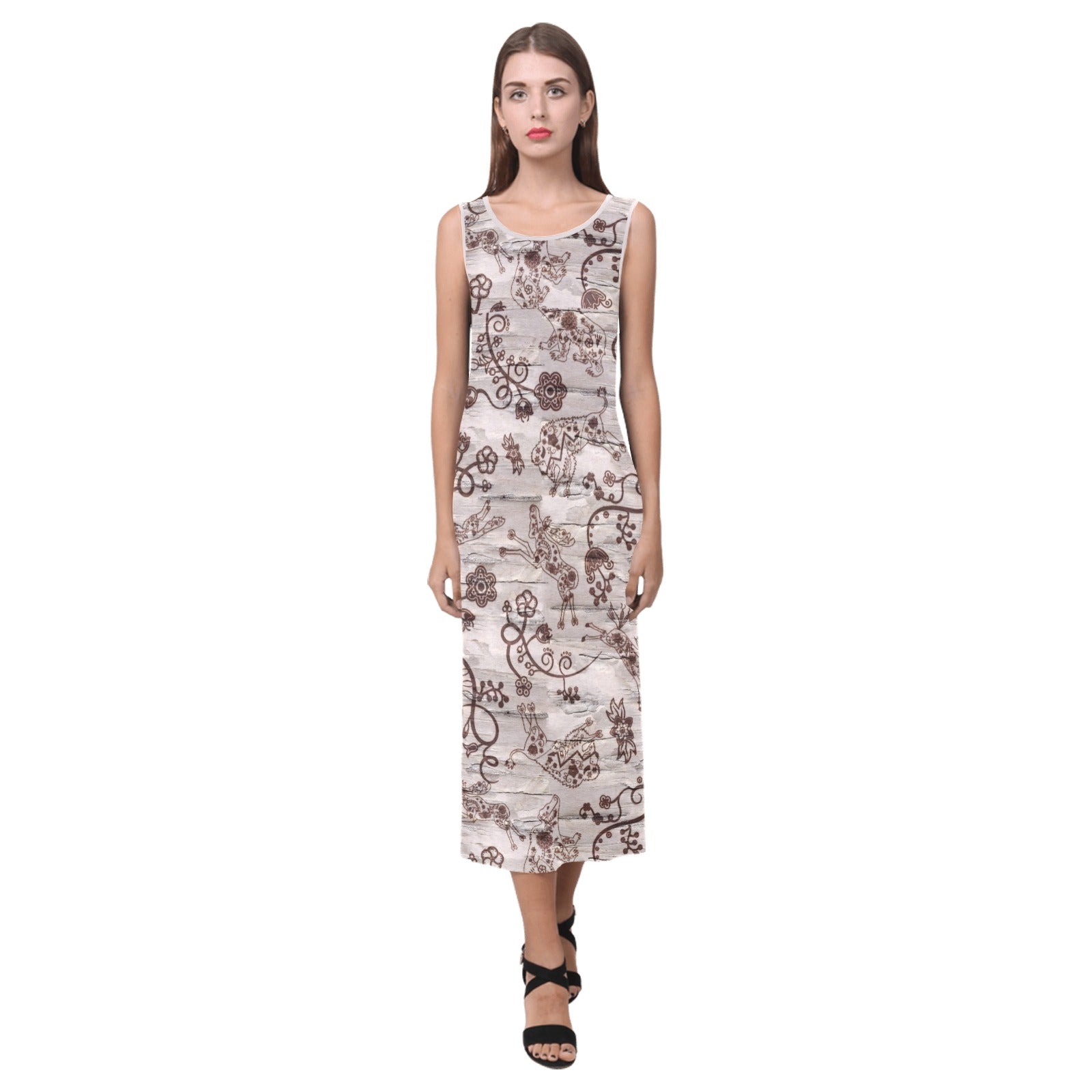 Forest Medley Phaedra Sleeveless Open Fork Long Dress