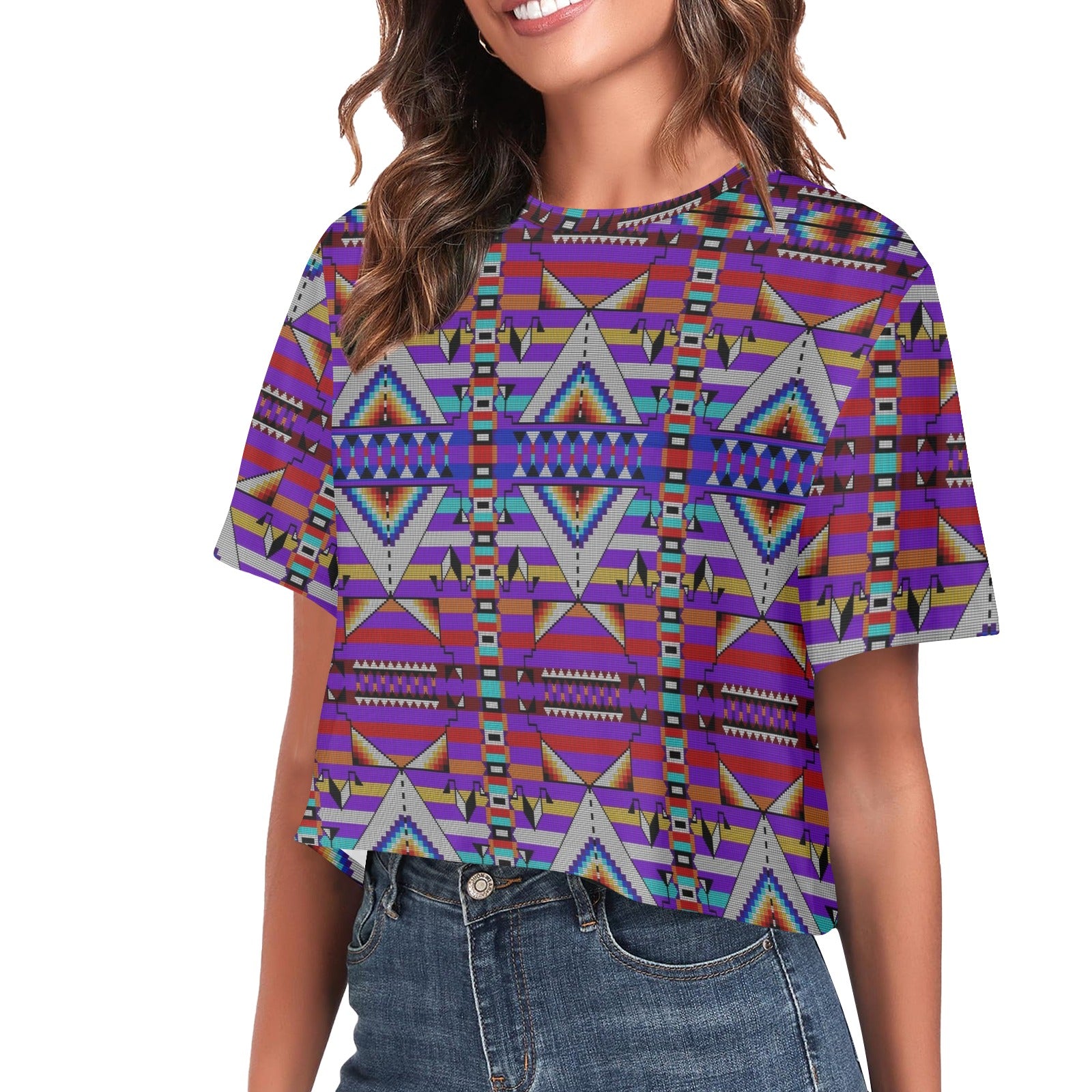 Medicine Blessing Purple Women's Cropped T-shirt