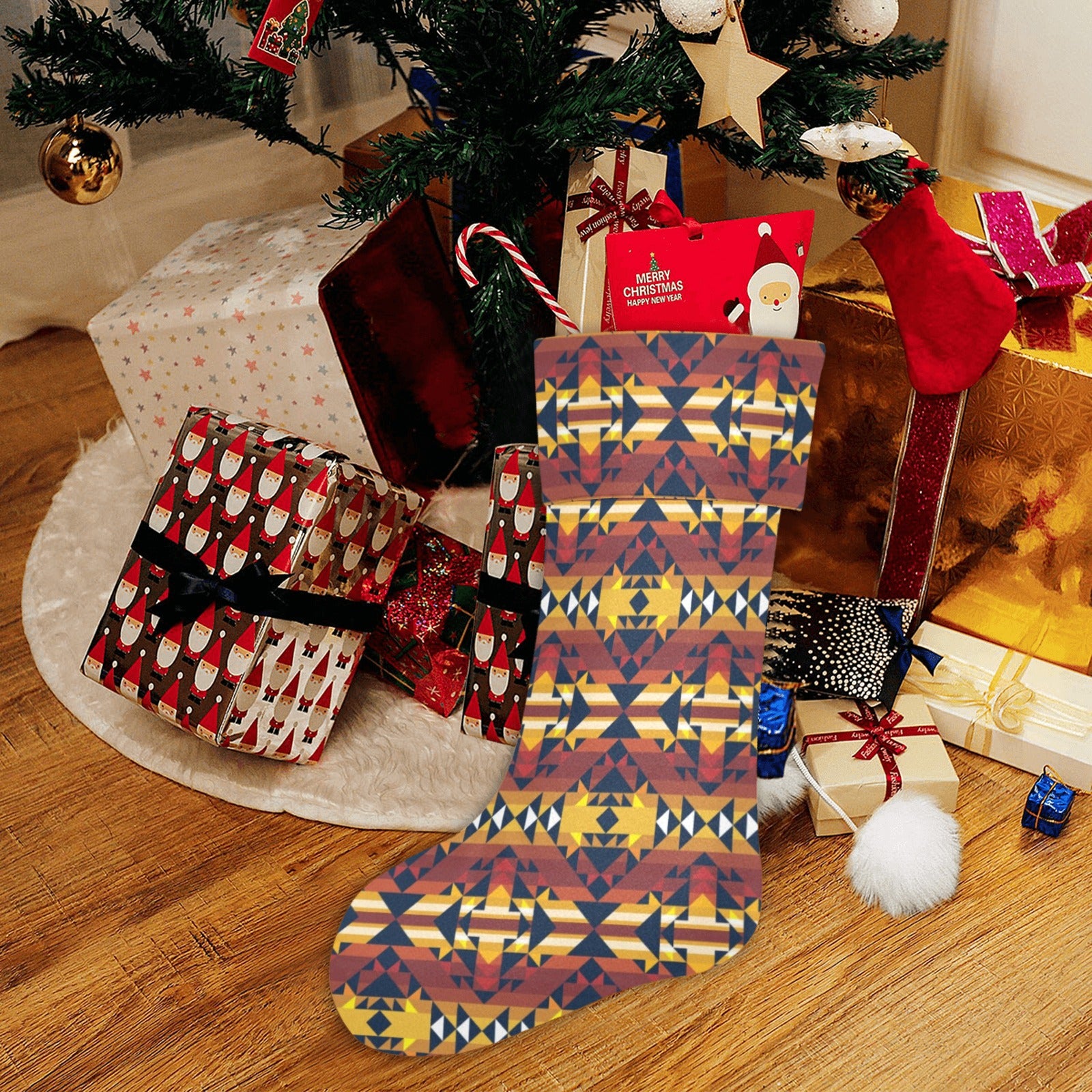 Golden Clouds Christmas Stocking