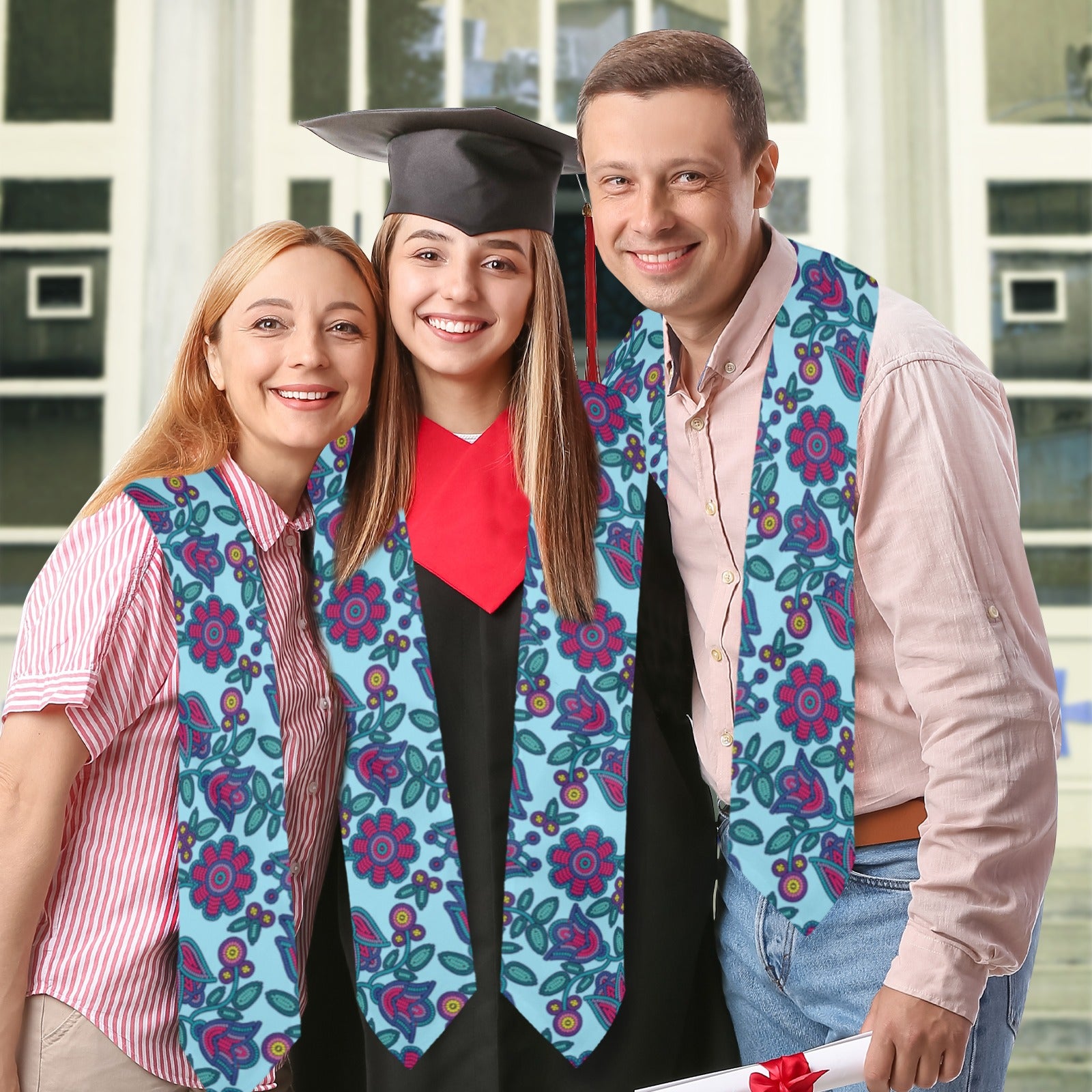 Beaded Nouveau Marine Graduation Stole