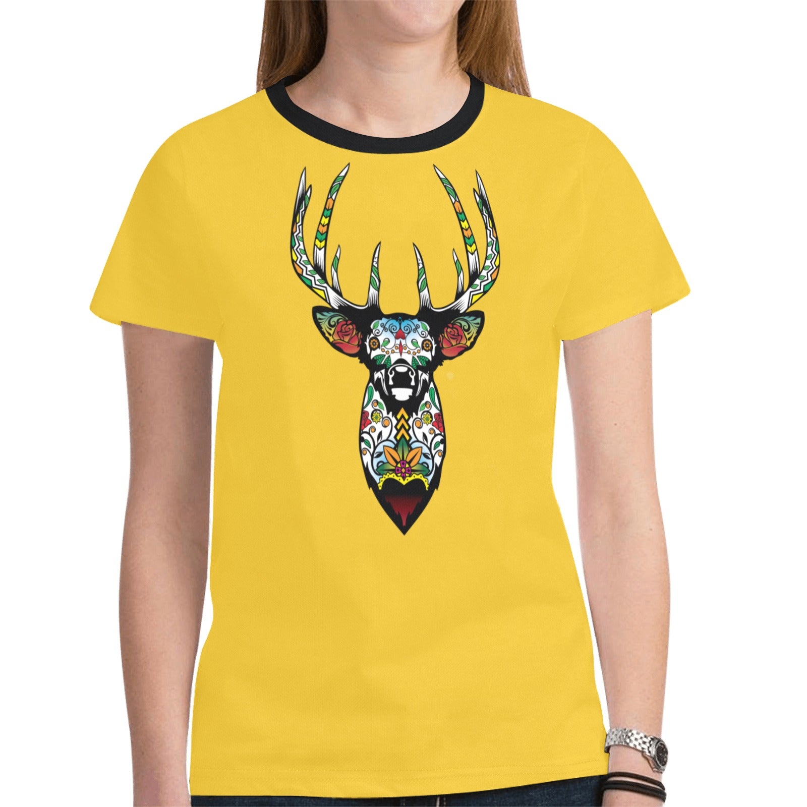 Elk Spirit Guide (Yellow) T-shirt for Women