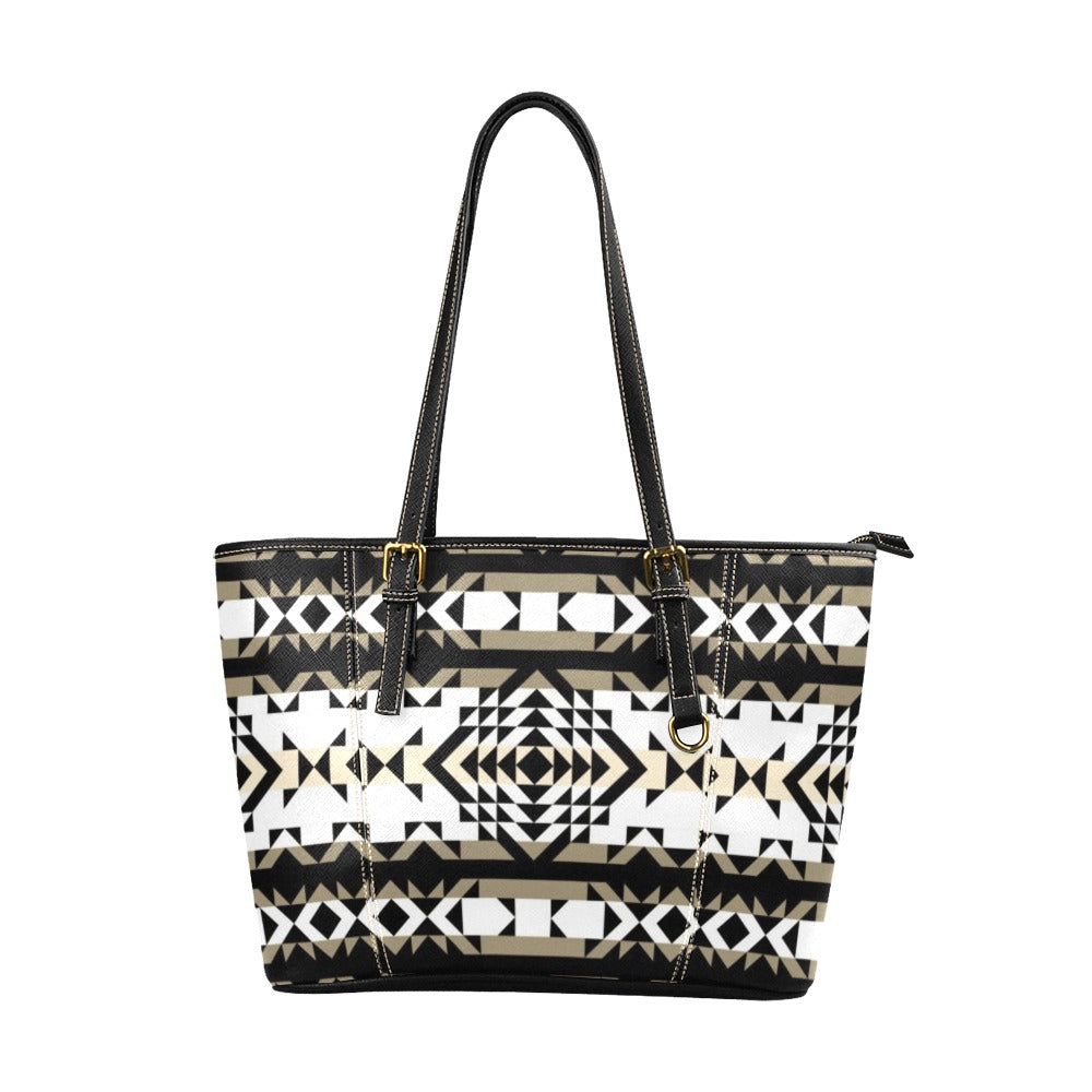 Black Rose Winter Canyon Leather Tote Bag/Large