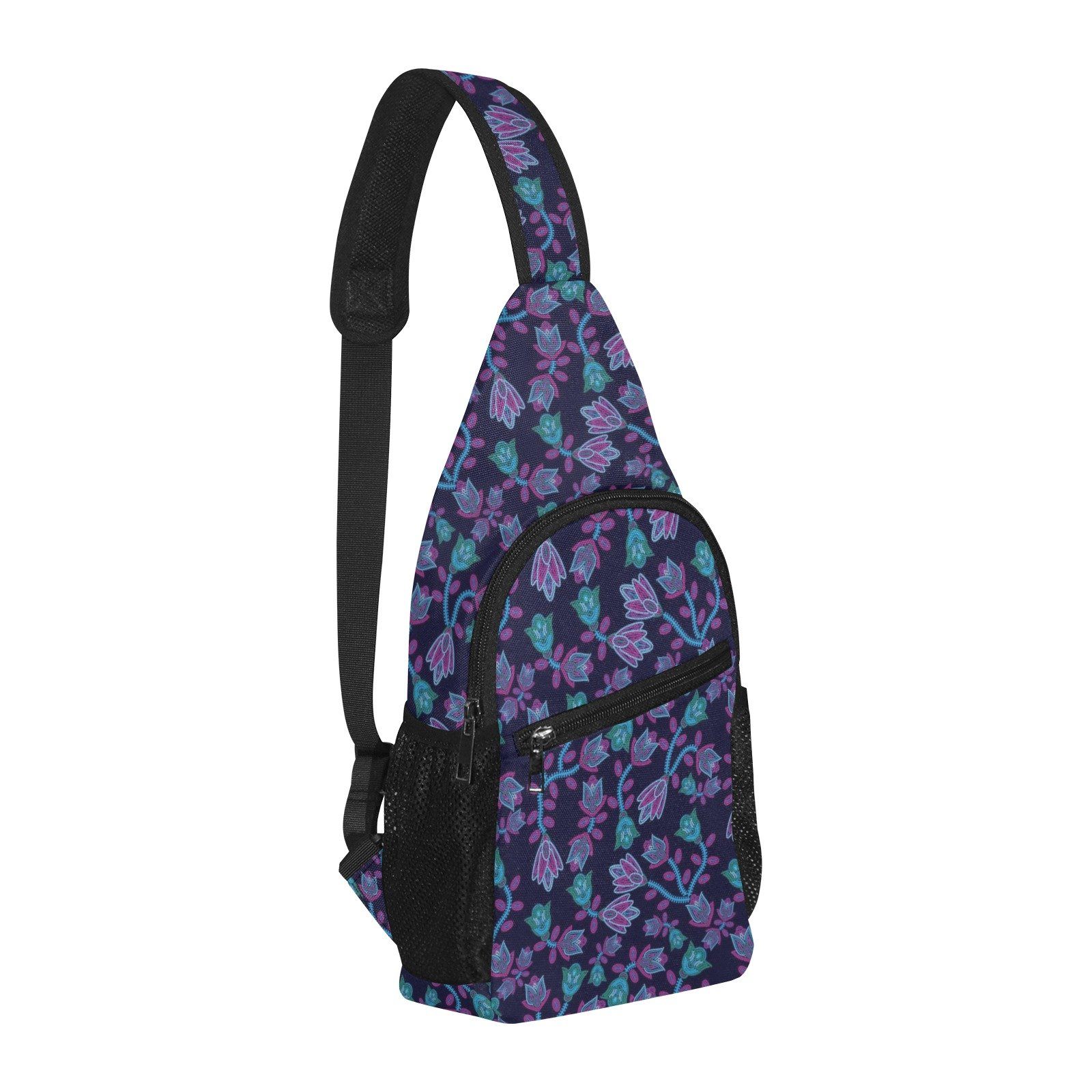 Beaded Blue Nouveau All Over Print Chest Bag (Model 1719) All Over Print Chest Bag (1719) e-joyer