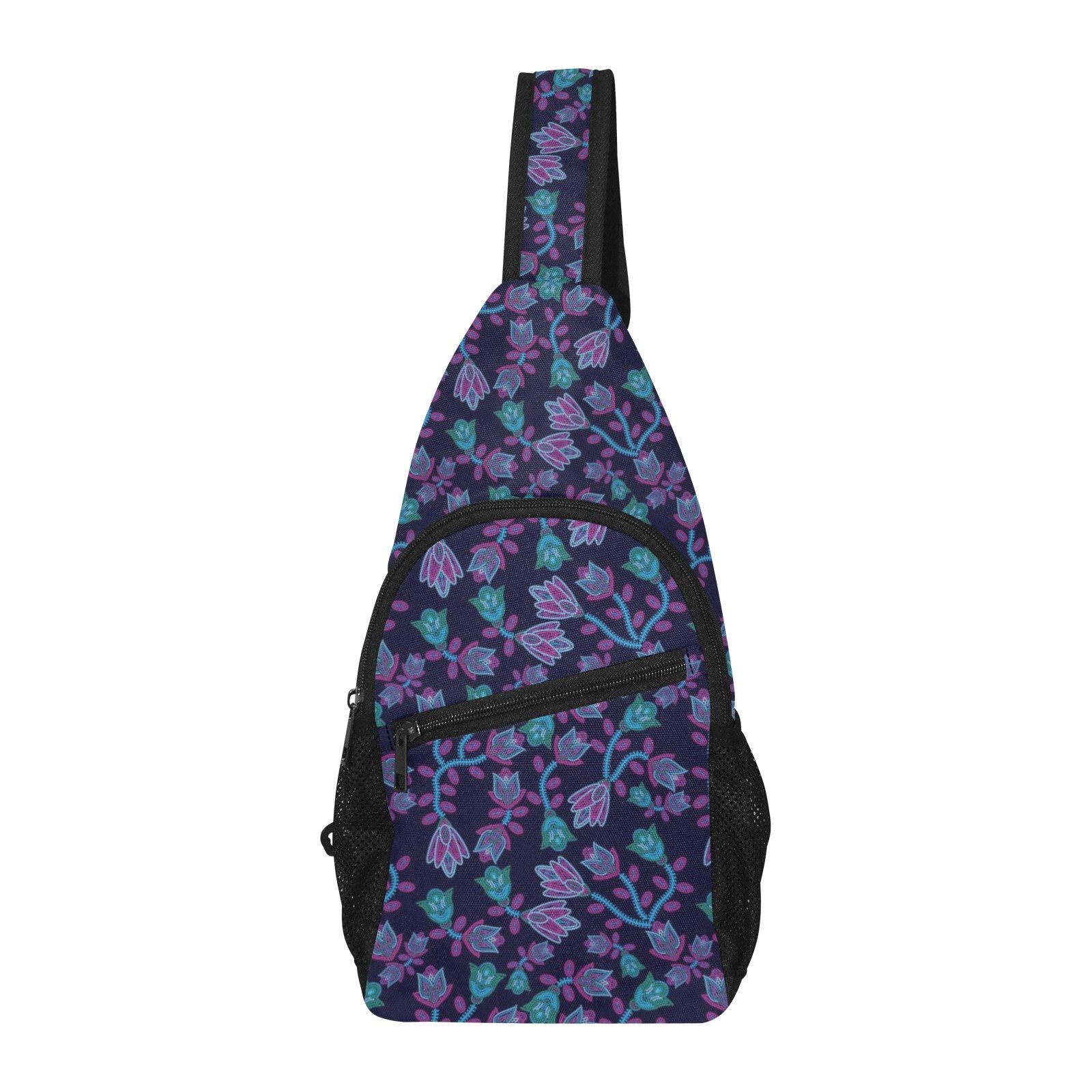 Beaded Blue Nouveau All Over Print Chest Bag (Model 1719) All Over Print Chest Bag (1719) e-joyer