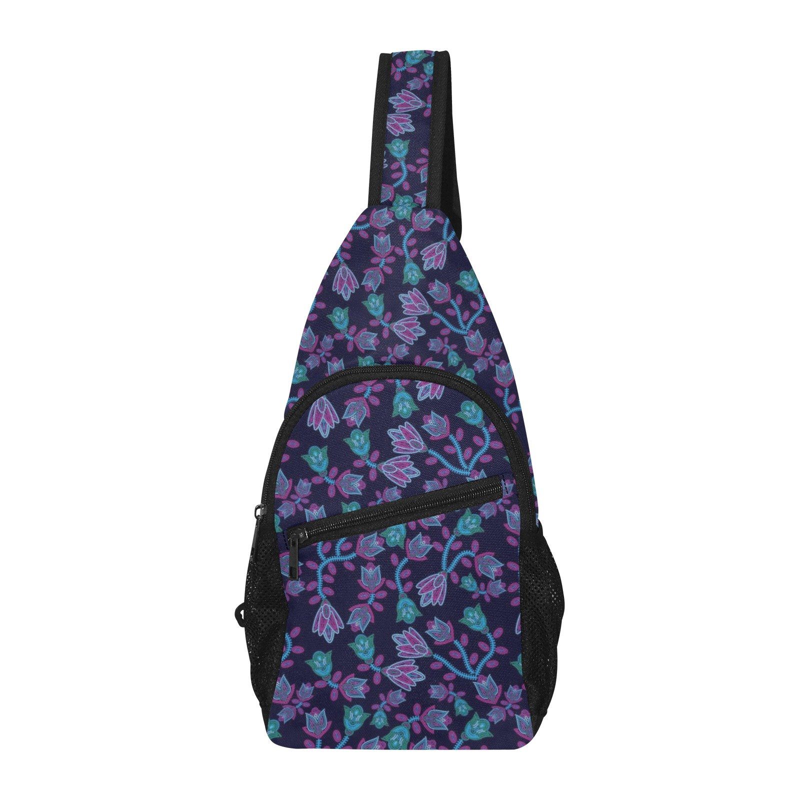 Beaded Blue Nouveau All Over Print Chest Bag (Model 1719) All Over Print Chest Bag (1719) e-joyer 