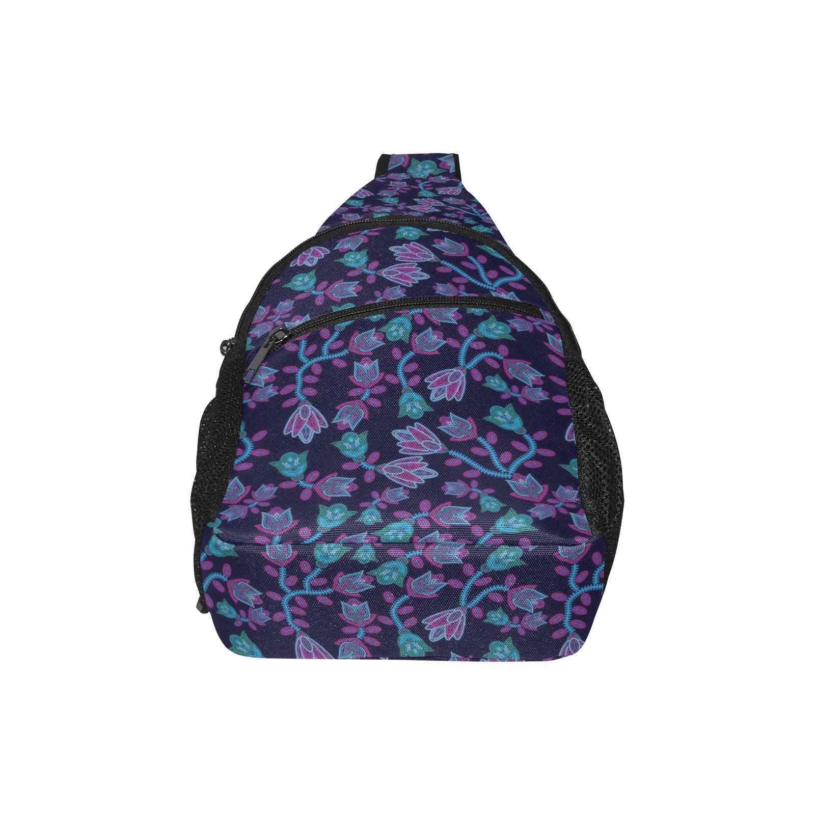 Beaded Blue Nouveau All Over Print Chest Bag (Model 1719) All Over Print Chest Bag (1719) e-joyer