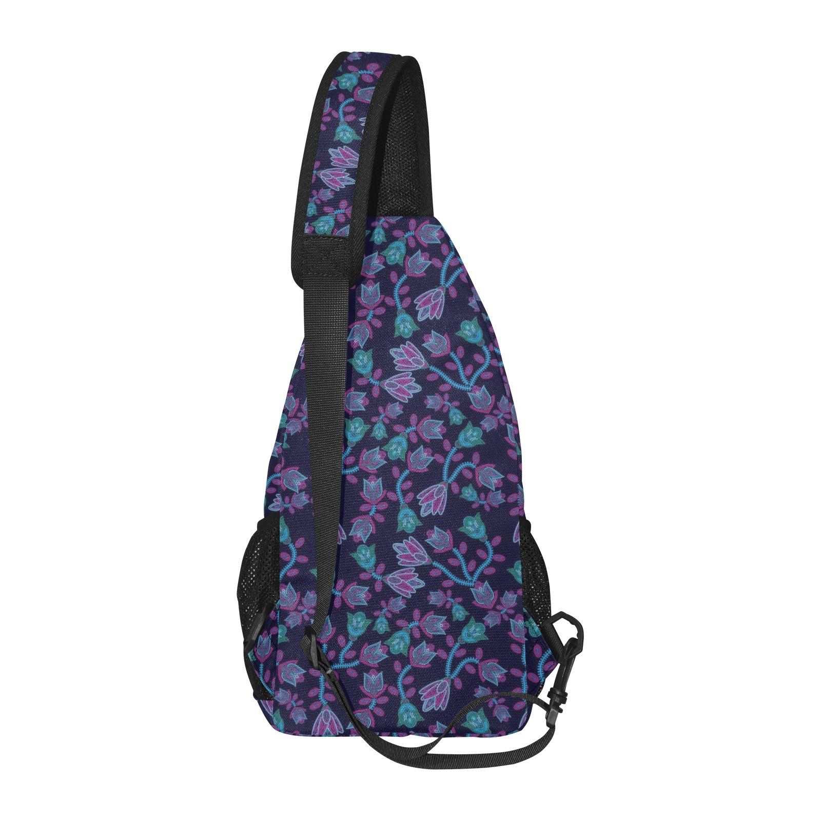 Beaded Blue Nouveau All Over Print Chest Bag (Model 1719) All Over Print Chest Bag (1719) e-joyer