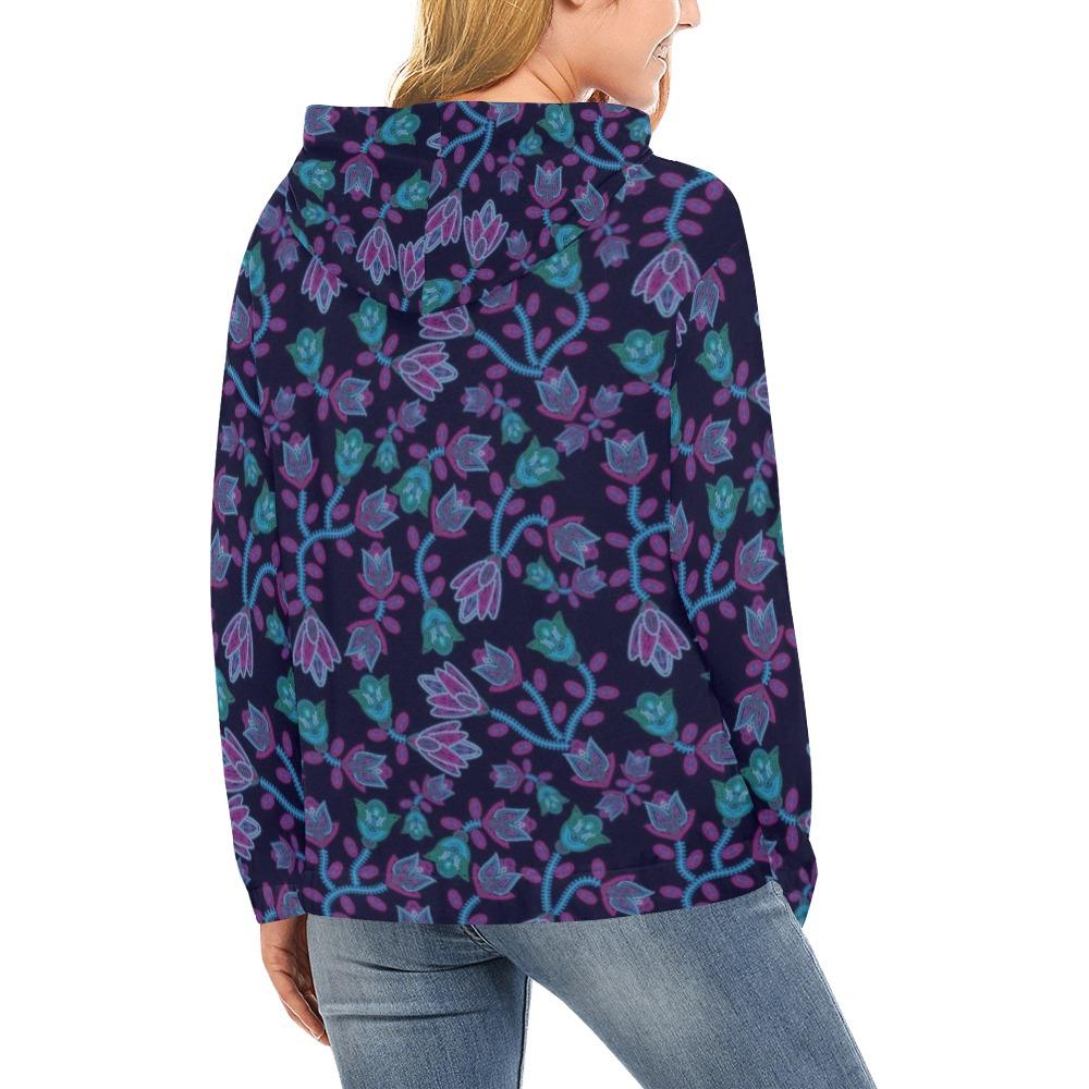 Beaded Blue Nouveau All Over Print Hoodie for Women (USA Size) (Model H13) All Over Print Hoodie for Women (H13) e-joyer