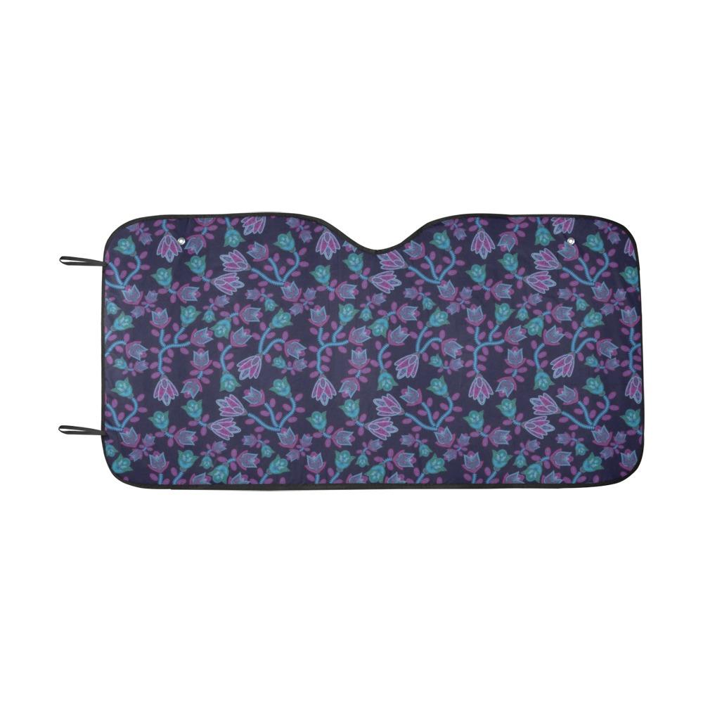 Beaded Blue Nouveau Car Sun Shade 55"x30" Car Sun Shade e-joyer