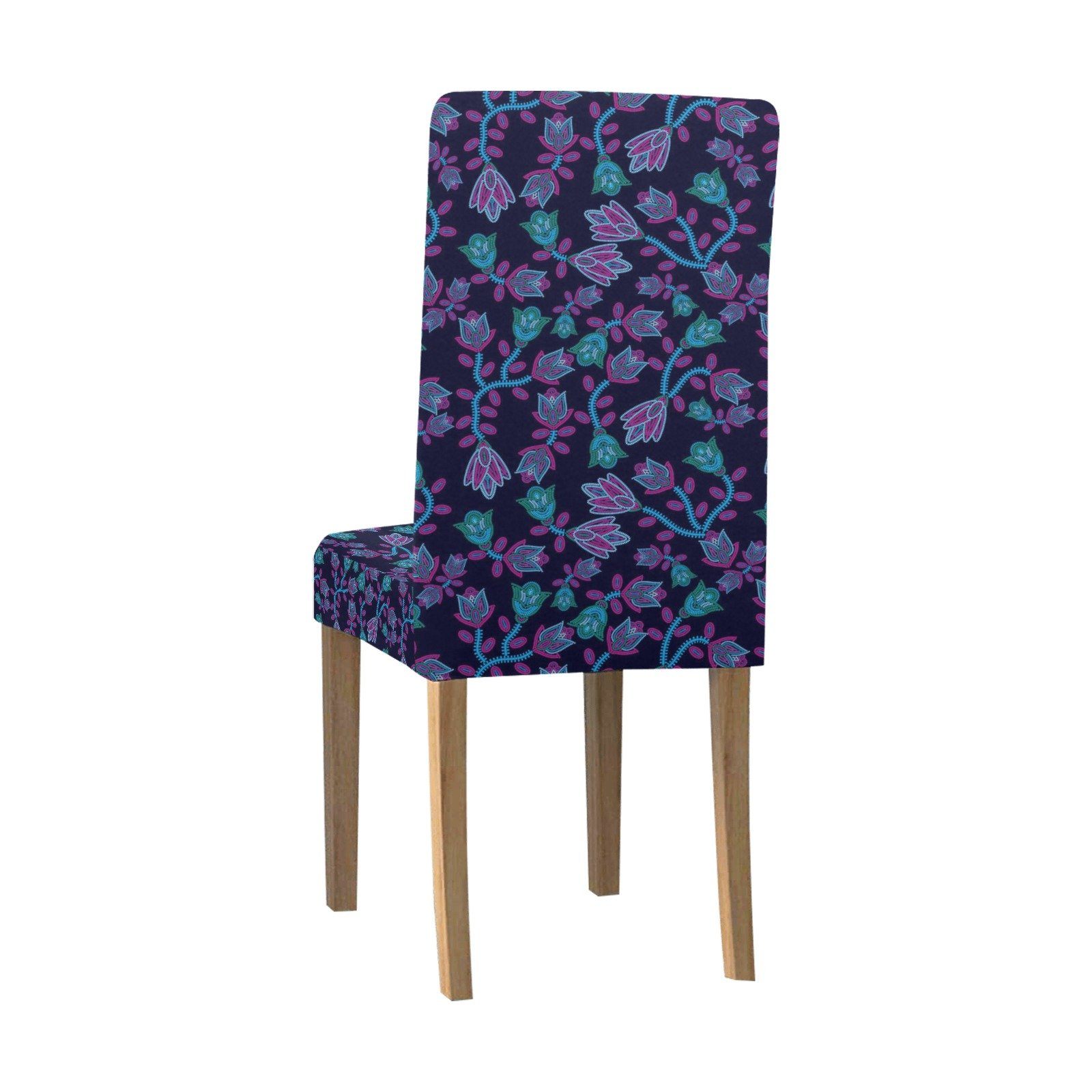 Beaded Blue Nouveau Chair Cover (Pack of 4) Chair Cover (Pack of 4) e-joyer 