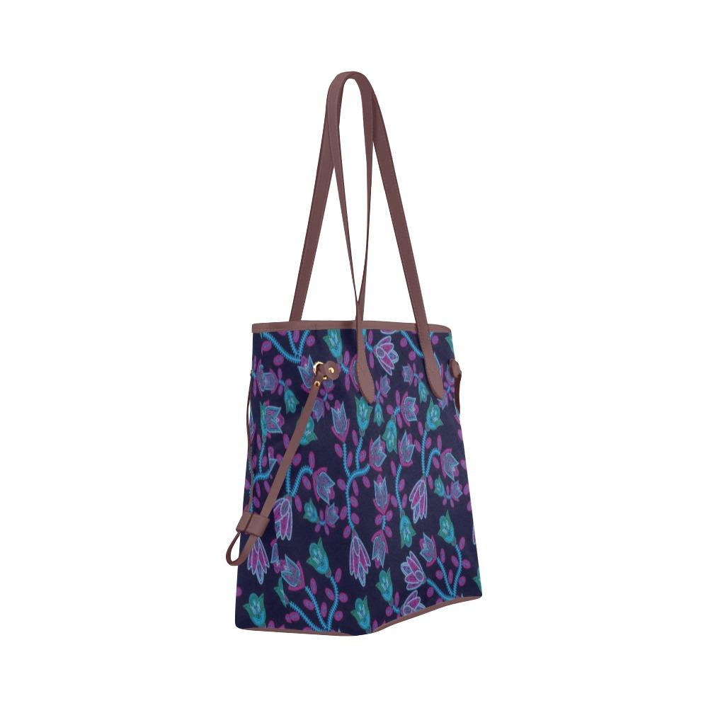 Beaded Blue Nouveau Clover Canvas Tote Bag (Model 1661) Clover Canvas Tote Bag (1661) e-joyer