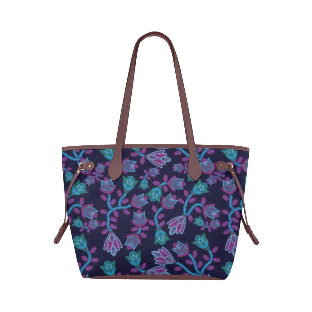 Beaded Blue Nouveau Clover Canvas Tote Bag (Model 1661) Clover Canvas Tote Bag (1661) e-joyer