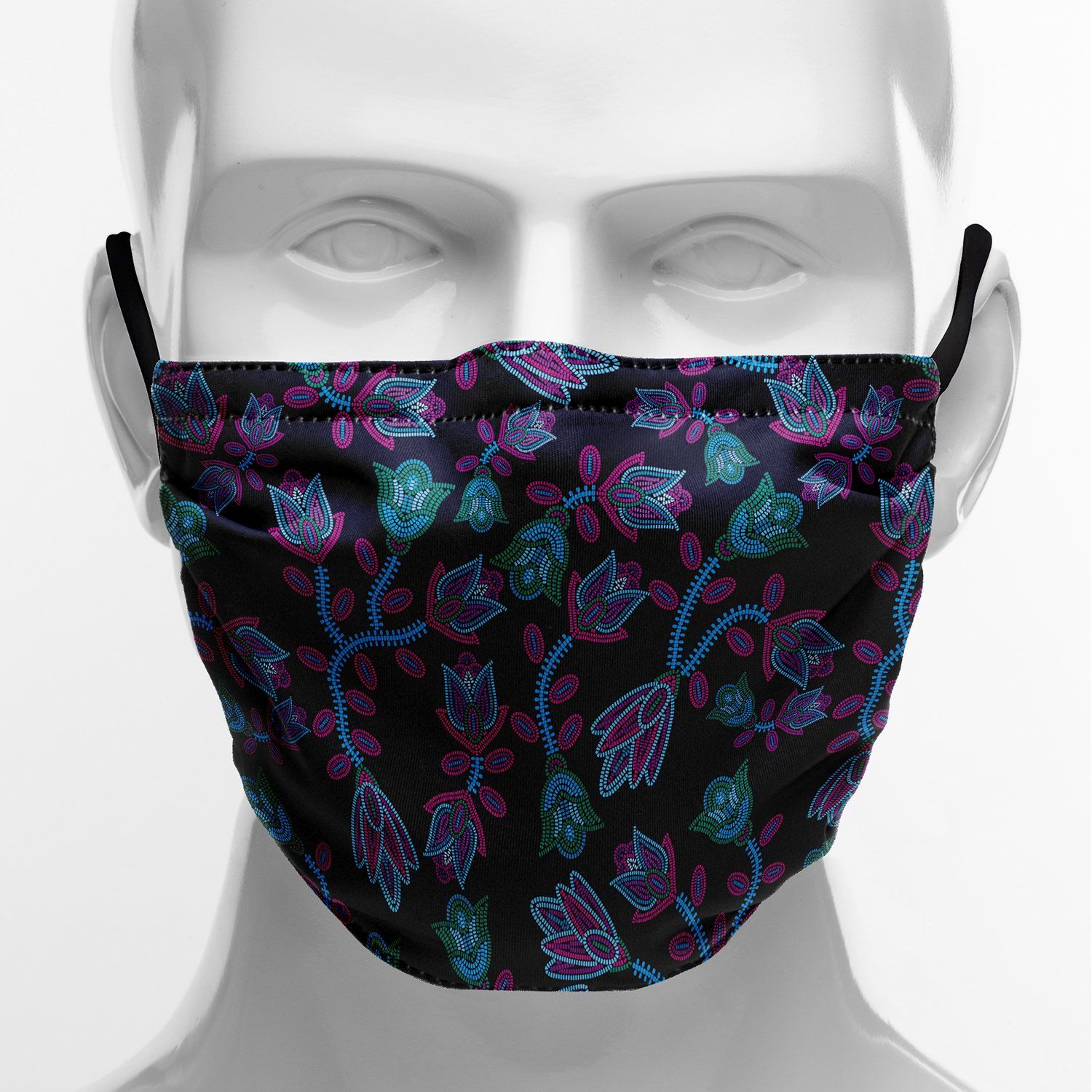 Beaded Blue Nouveau Face Cover Herman