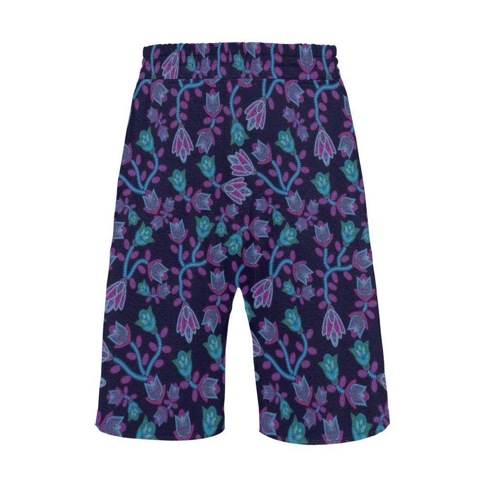 Beaded Blue Nouveau Men's All Over Print Casual Shorts (Model L23) short e-joyer