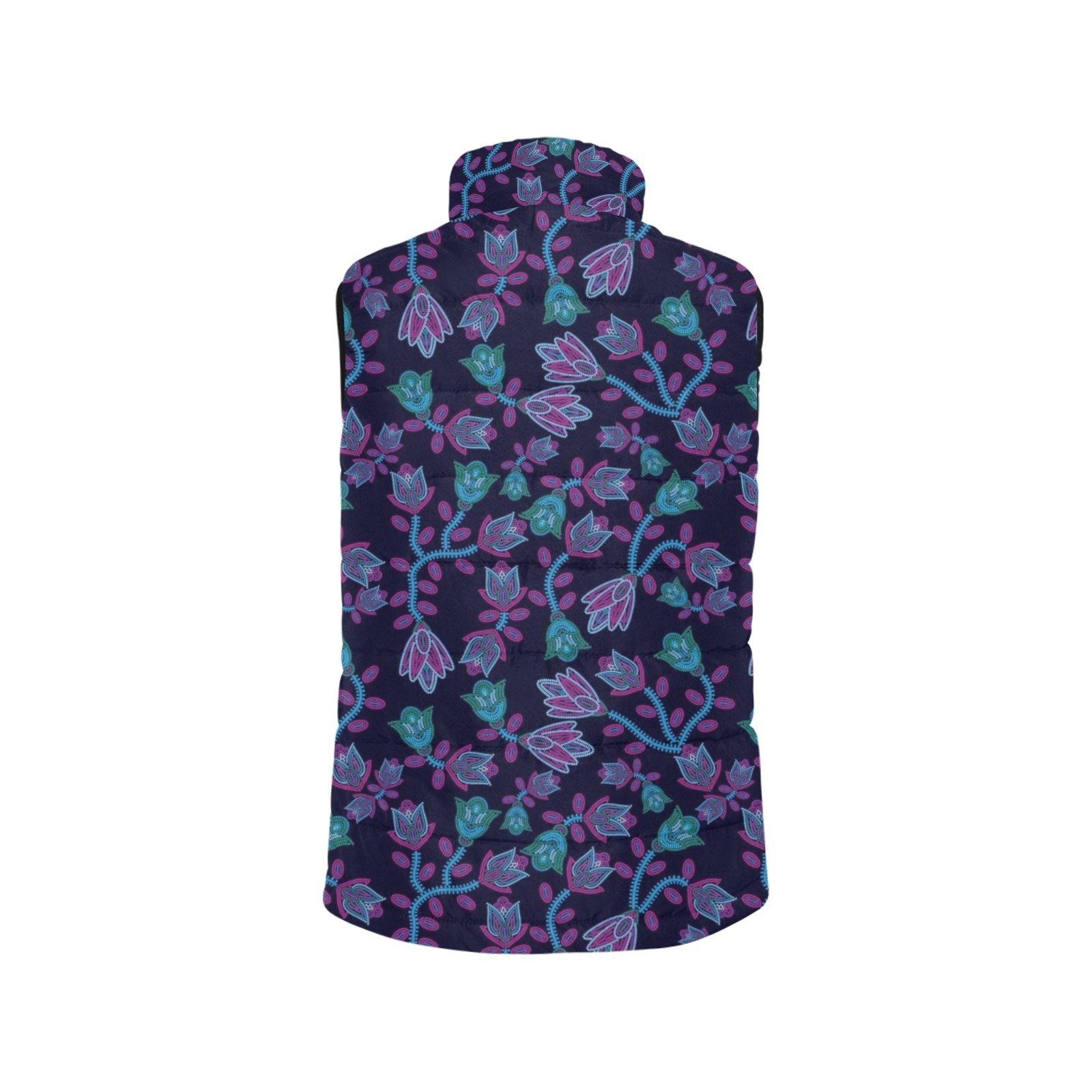 Beaded Blue Nouveau Men's Padded Vest Jacket (Model H44) Men's Padded Vest Jacket (H44) e-joyer