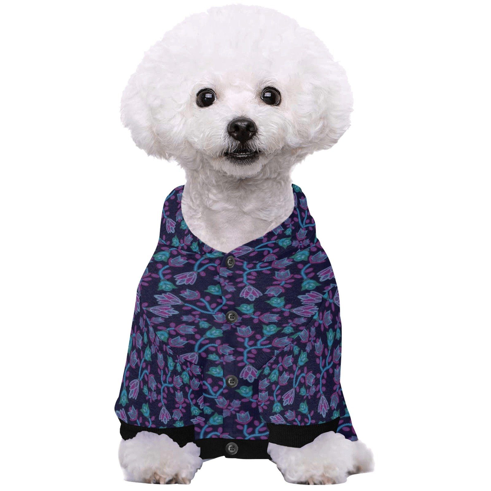 Beaded Blue Nouveau Pet Dog Hoodie Pet Dog Hoodie e-joyer 