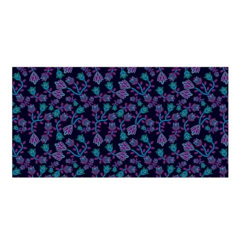 Beaded Blue Nouveau Satin Shawl Scarf 49 Dzine