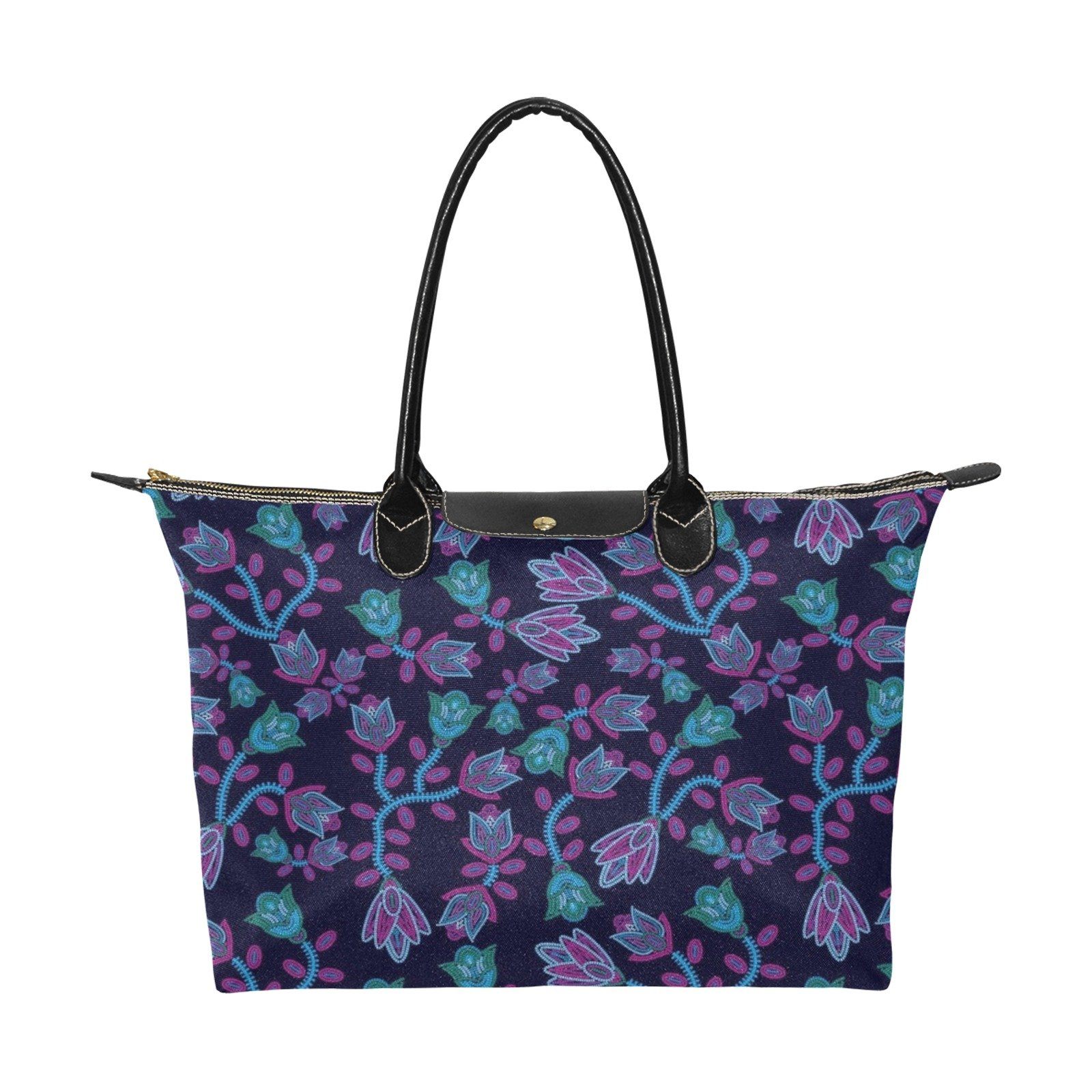 Beaded Blue Nouveau Single-Shoulder Lady Handbag (Model 1714) bag e-joyer