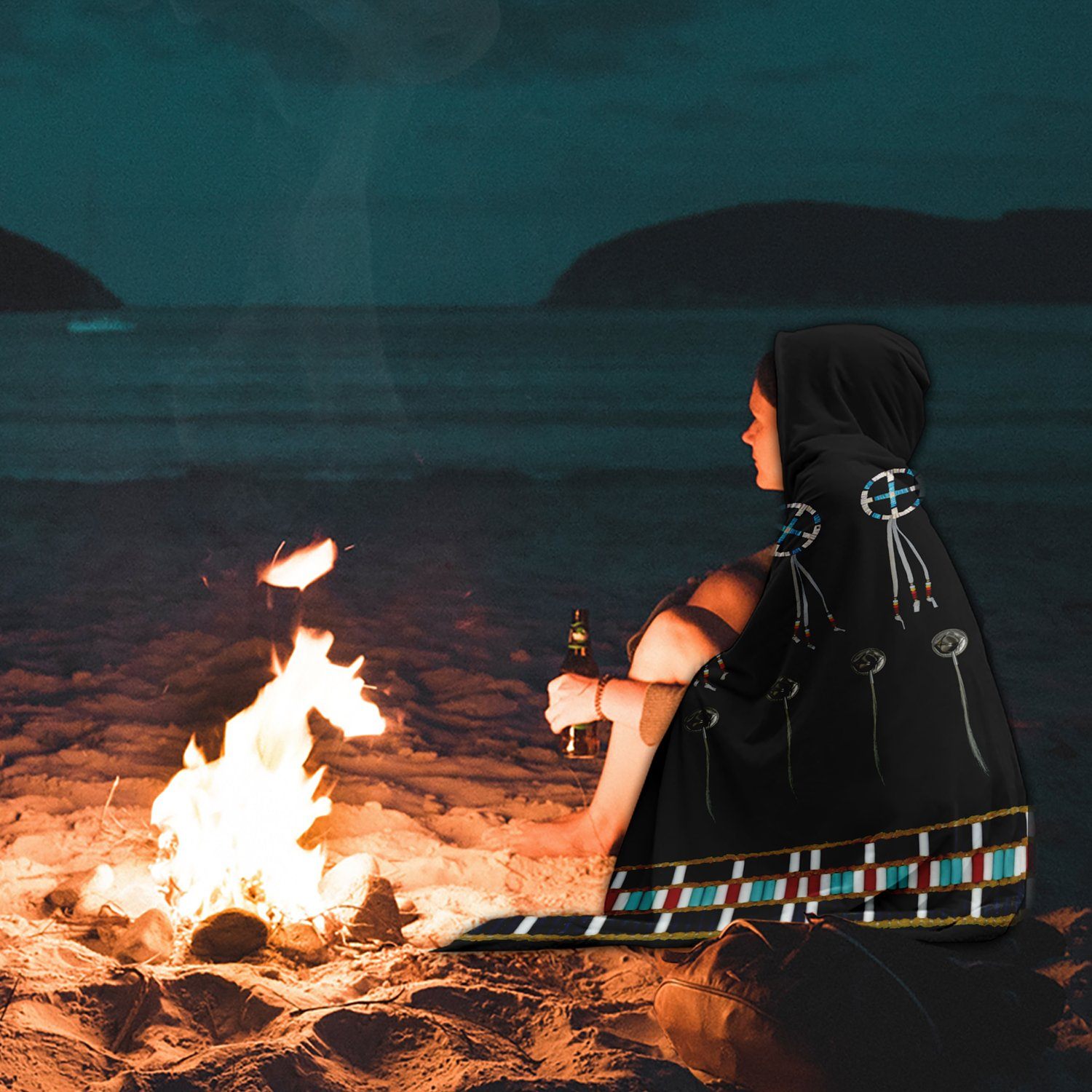 Beaded Bracelet Hooded Blanket blanket 49 Dzine