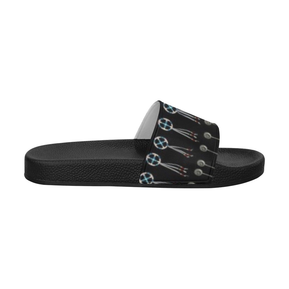 Beaded Bracelet Men's Slide Sandals (Model 057) sandals e-joyer