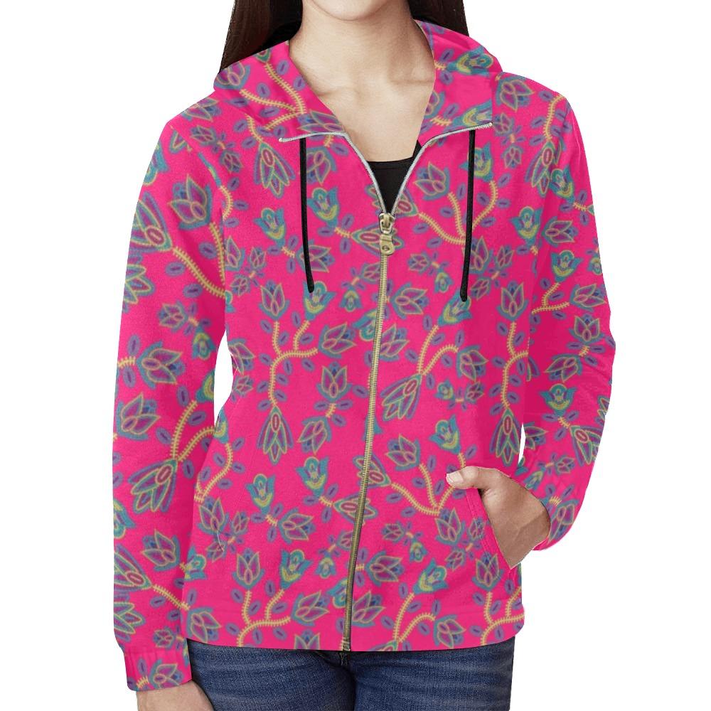 Beaded Lemonade All Over Print Full Zip Hoodie for Women (Model H14) All Over Print Full Zip Hoodie for Women (H14) e-joyer
