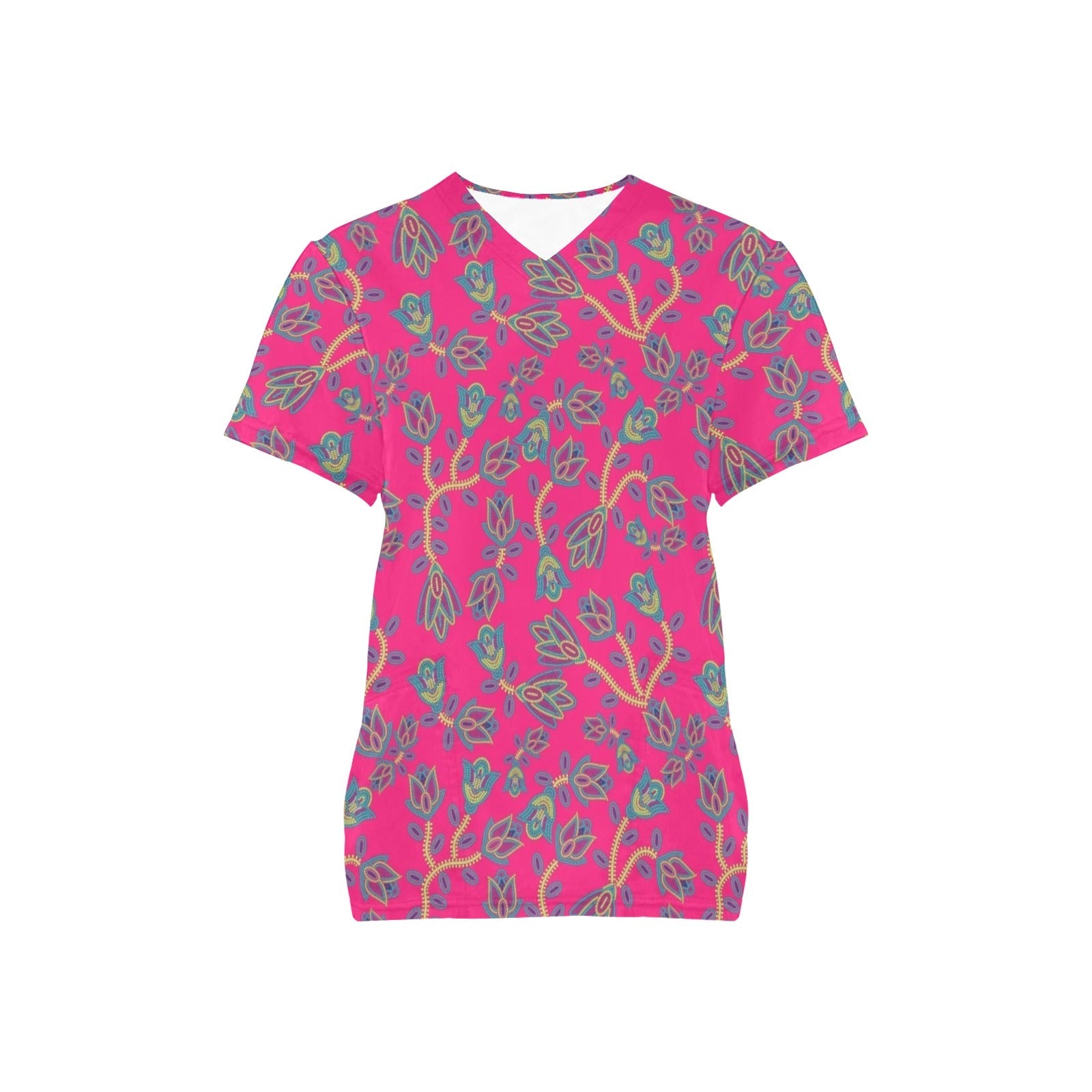 Beaded Lemonade All Over Print Scrub Top Scrub Top e-joyer