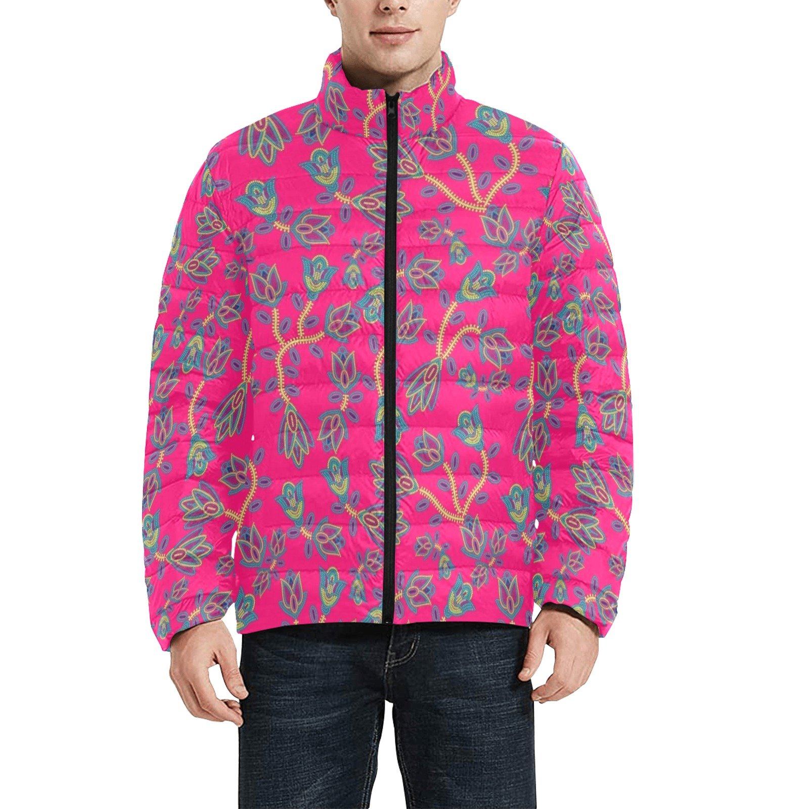 Beaded Lemonade Men's Stand Collar Padded Jacket (Model H41) Men's Stand Collar Padded Jacket (H41) e-joyer