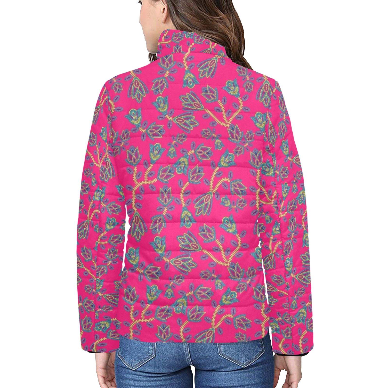 Beaded Lemonade Women's Stand Collar Padded Jacket (Model H41) jacket e-joyer 