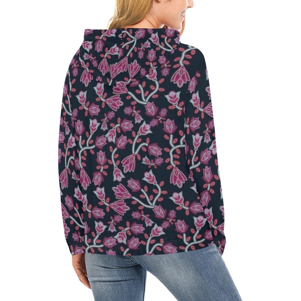 Beaded Pink All Over Print Hoodie for Women (USA Size) (Model H13) All Over Print Hoodie for Women (H13) e-joyer