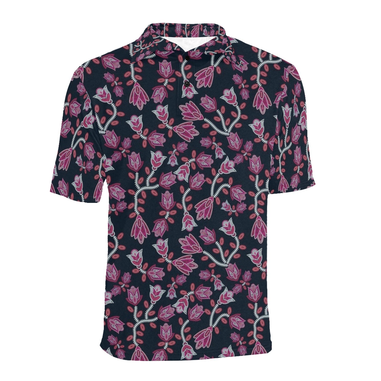 Beaded Pink Men's All Over Print Polo Shirt (Model T55) Men's Polo Shirt (Model T55) e-joyer