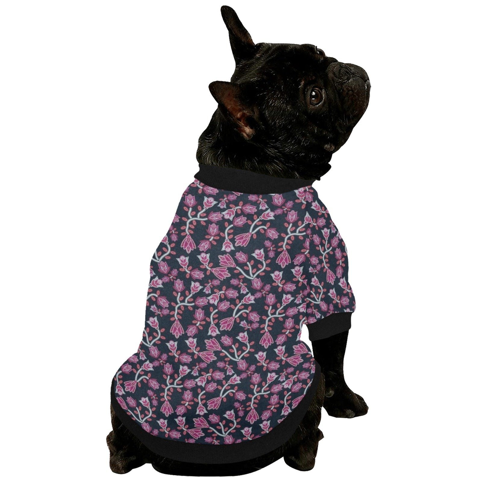 Beaded Pink Pet Dog Round Neck Shirt Pet Dog Round Neck Shirt e-joyer 