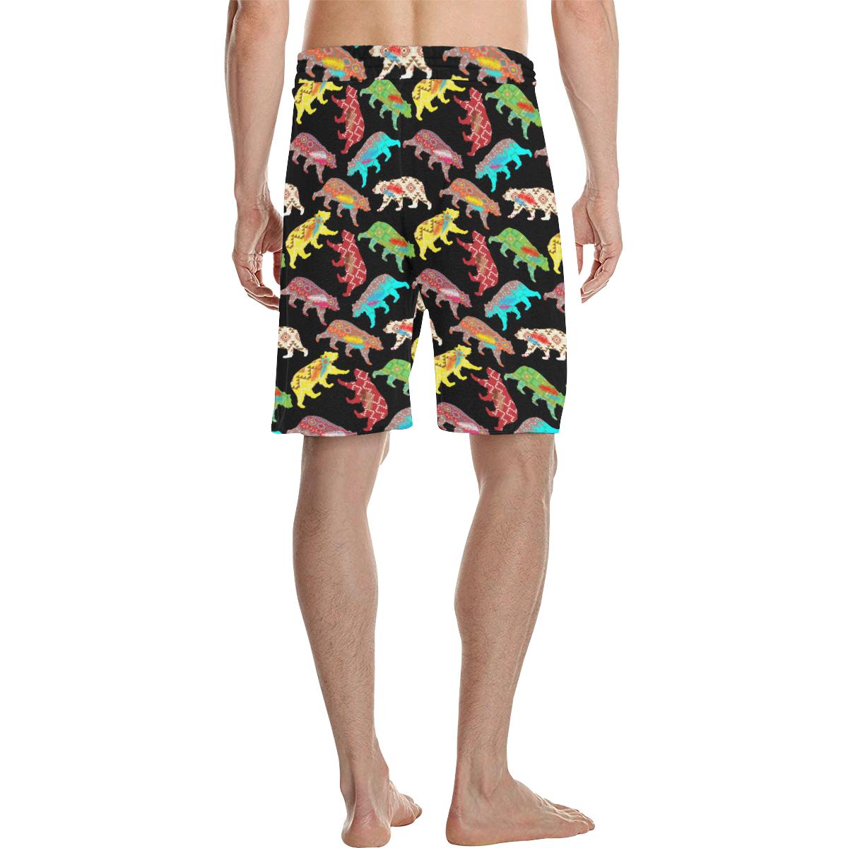 Bear Powwow Men's All Over Print Casual Shorts (Model L23) Men's Casual Shorts (L23) e-joyer