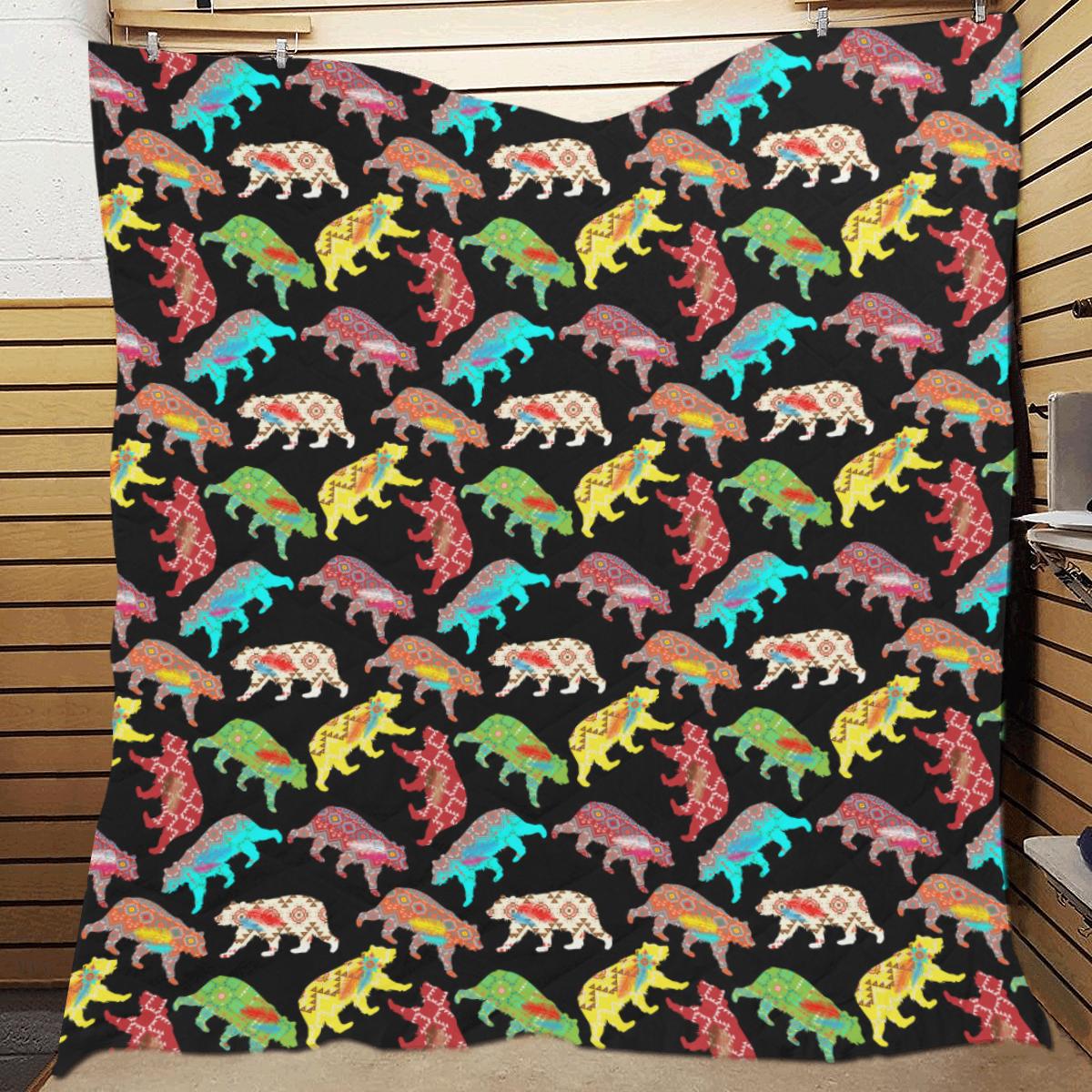 Bear Powwow Quilt 70"x80" blanket e-joyer 