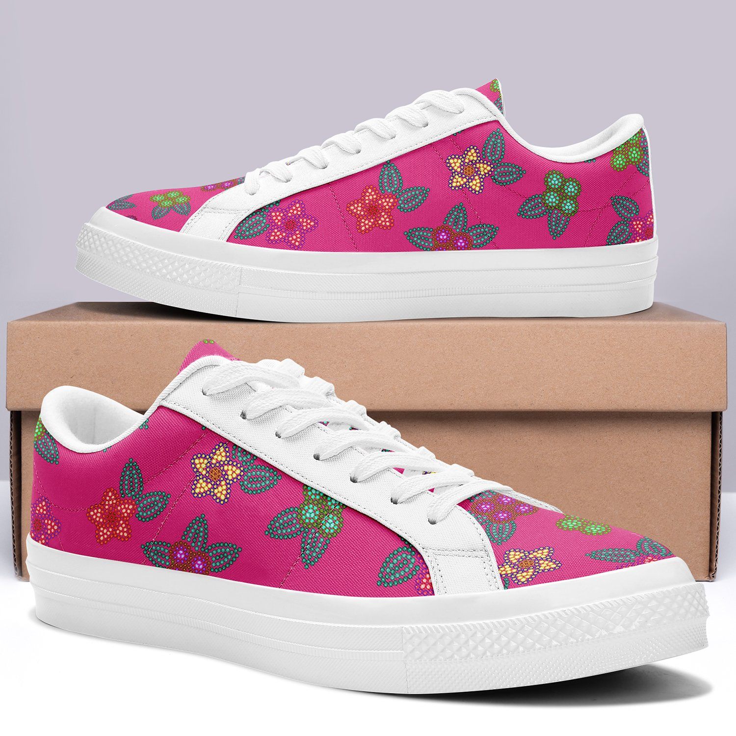 Berry Flowers Aapisi Low Top Canvas Shoes White Sole aapisi Herman