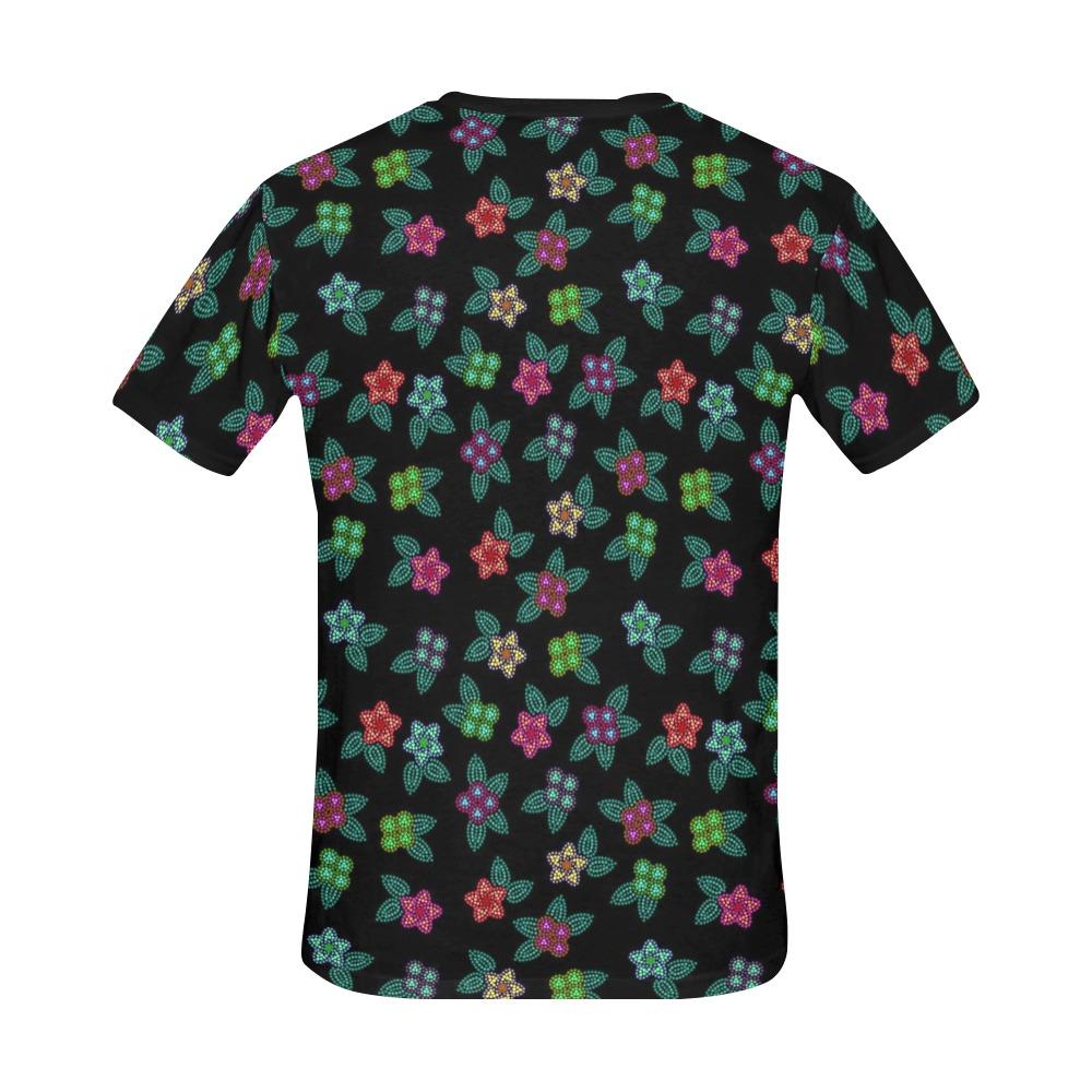 Berry Flowers Black All Over Print T-Shirt for Men (USA Size) (Model T40) All Over Print T-Shirt for Men (T40) e-joyer