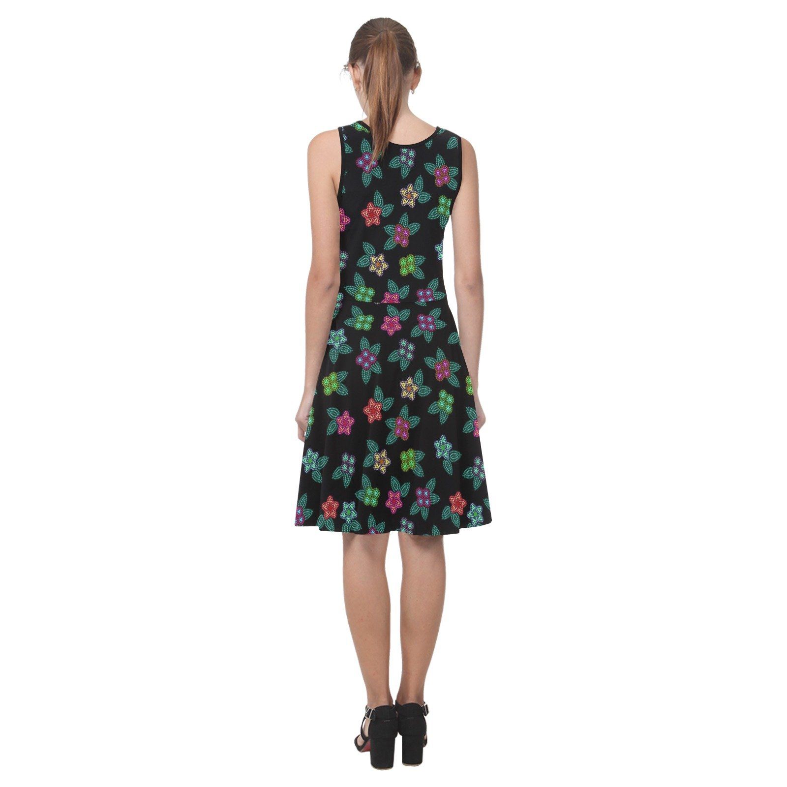 Berry Flowers Black Atalanta Sundress (Model D04) Atalanta Sundress (D04) e-joyer