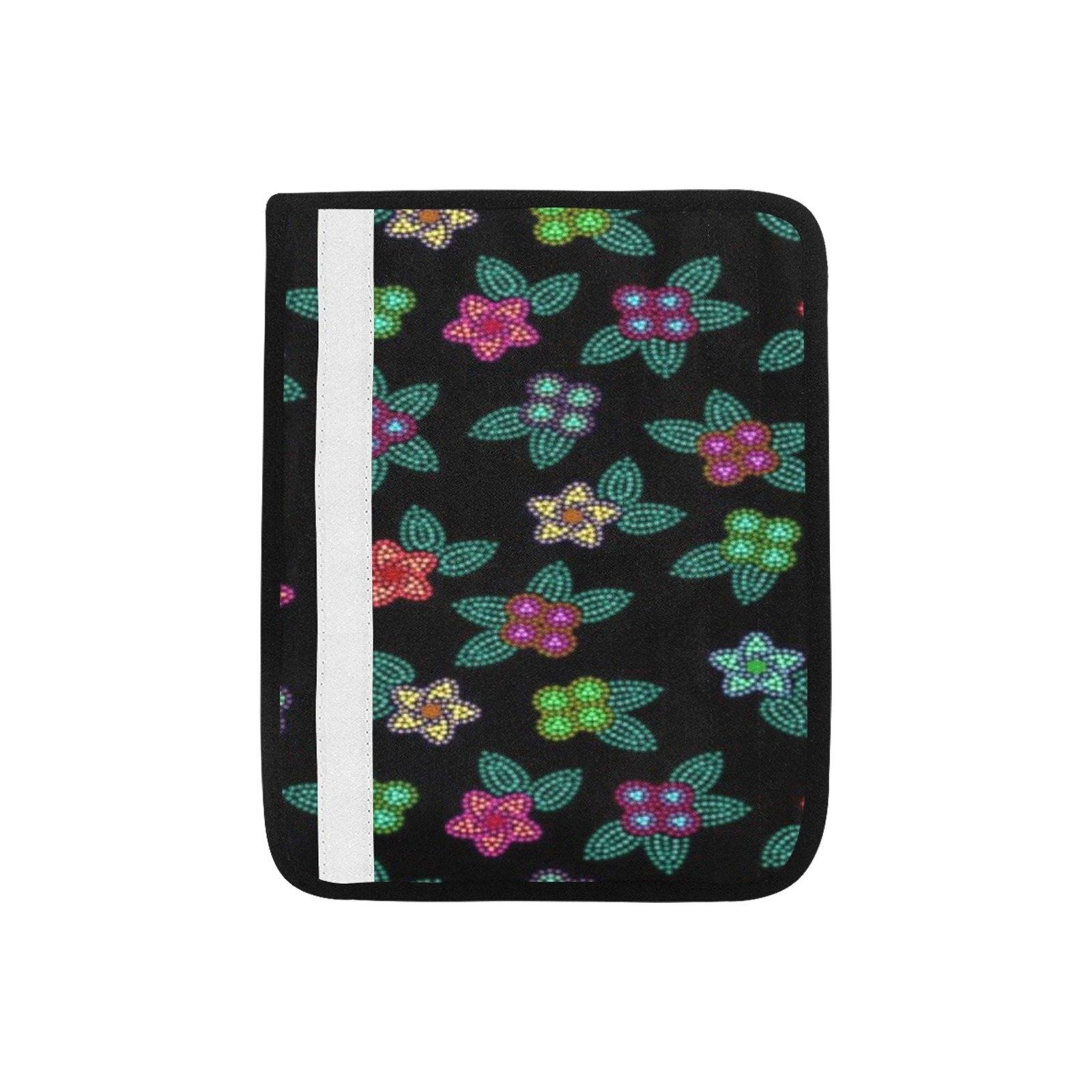 Berry Flowers Black Car Seat Belt Cover 7''x12.6'' (Pack of 2) Car Seat Belt Cover 7x12.6 (Pack of 2) e-joyer