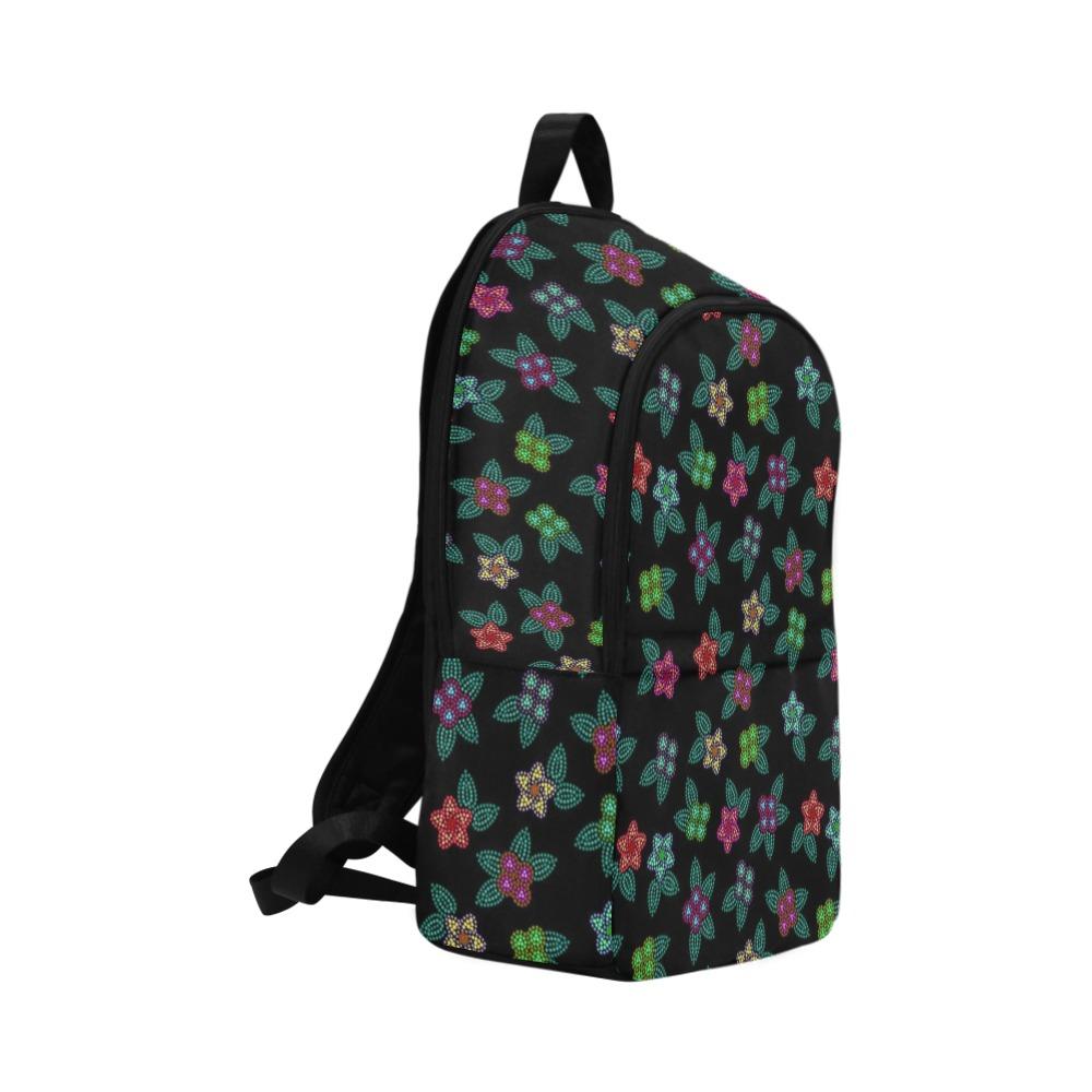 Berry Flowers Black Fabric Backpack for Adult (Model 1659) Casual Backpack for Adult (1659) e-joyer