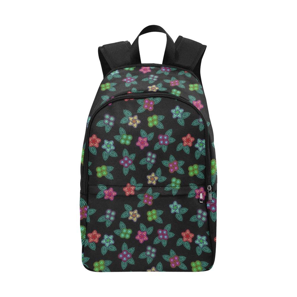 Berry Flowers Black Fabric Backpack for Adult (Model 1659) Casual Backpack for Adult (1659) e-joyer