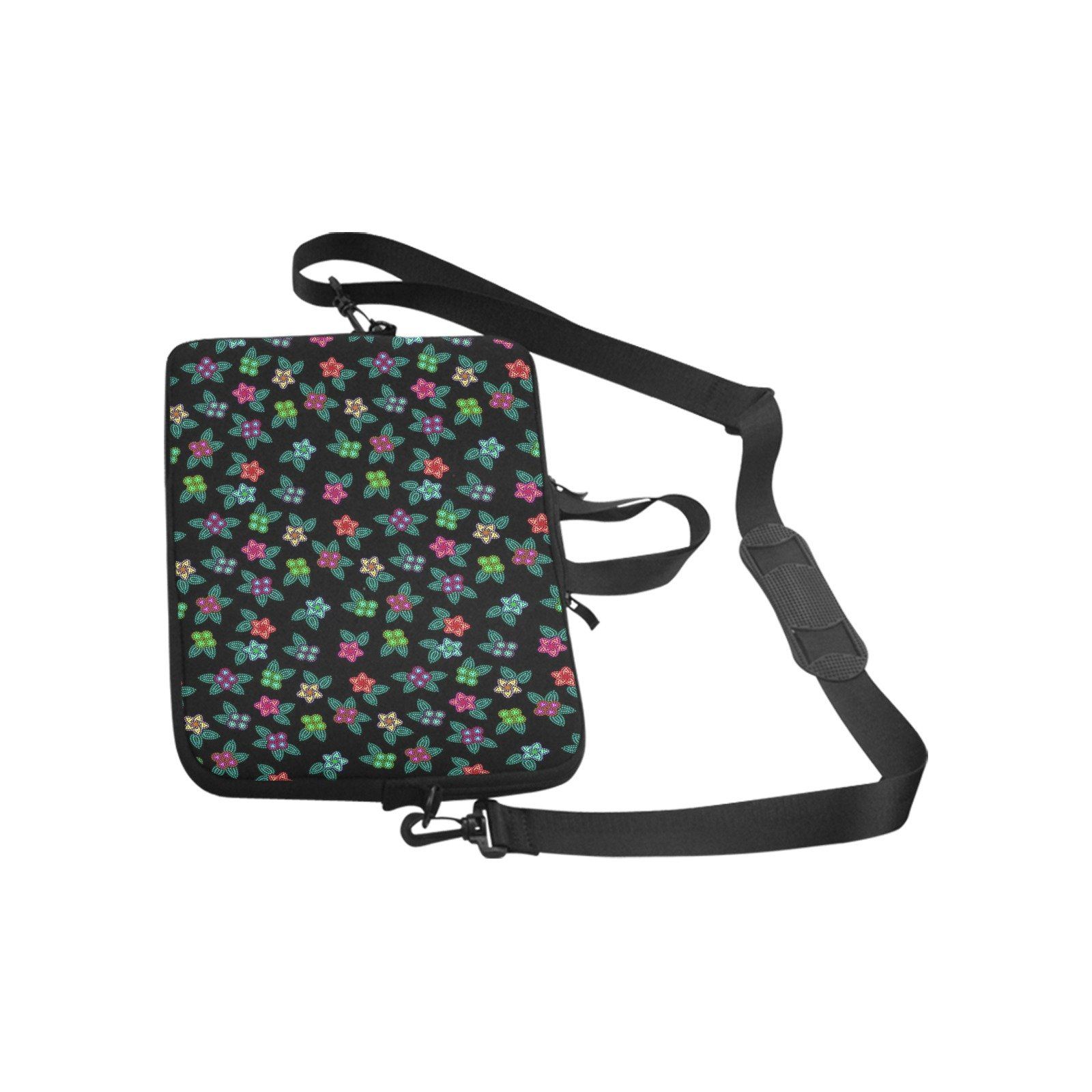 Berry Flowers Black Laptop Handbags 14" bag e-joyer