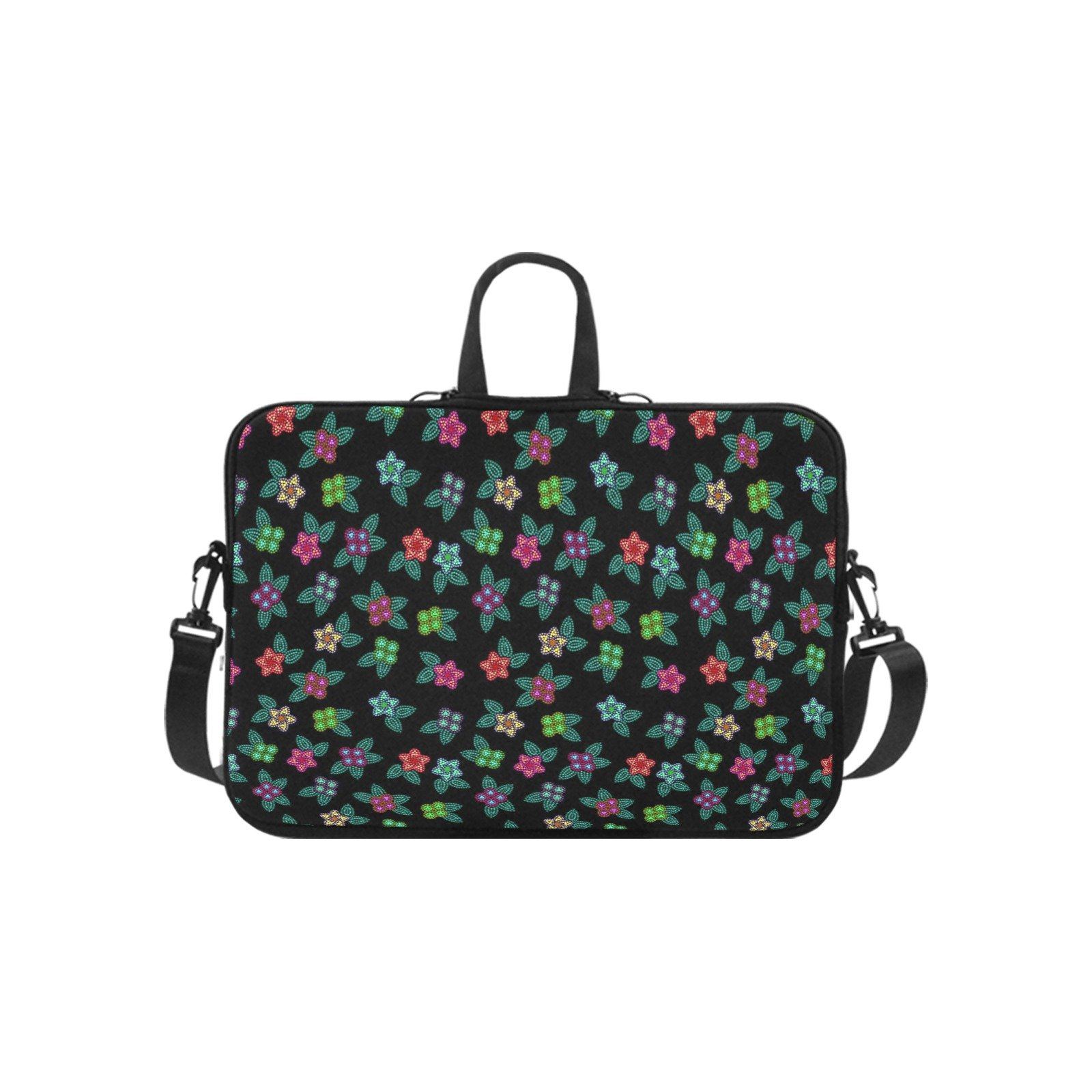 Berry Flowers Black Laptop Handbags 14" bag e-joyer