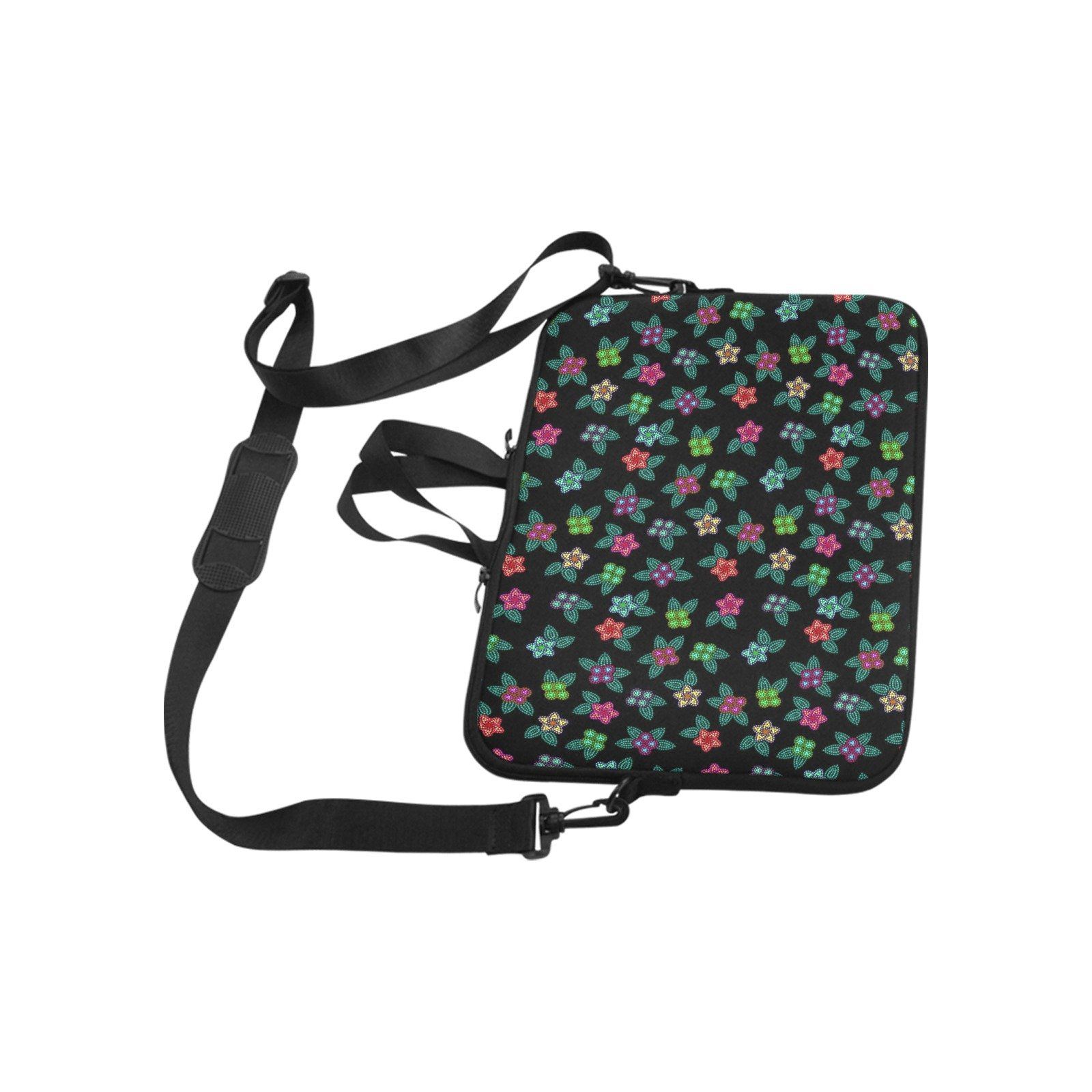 Berry Flowers Black Laptop Handbags 14" bag e-joyer