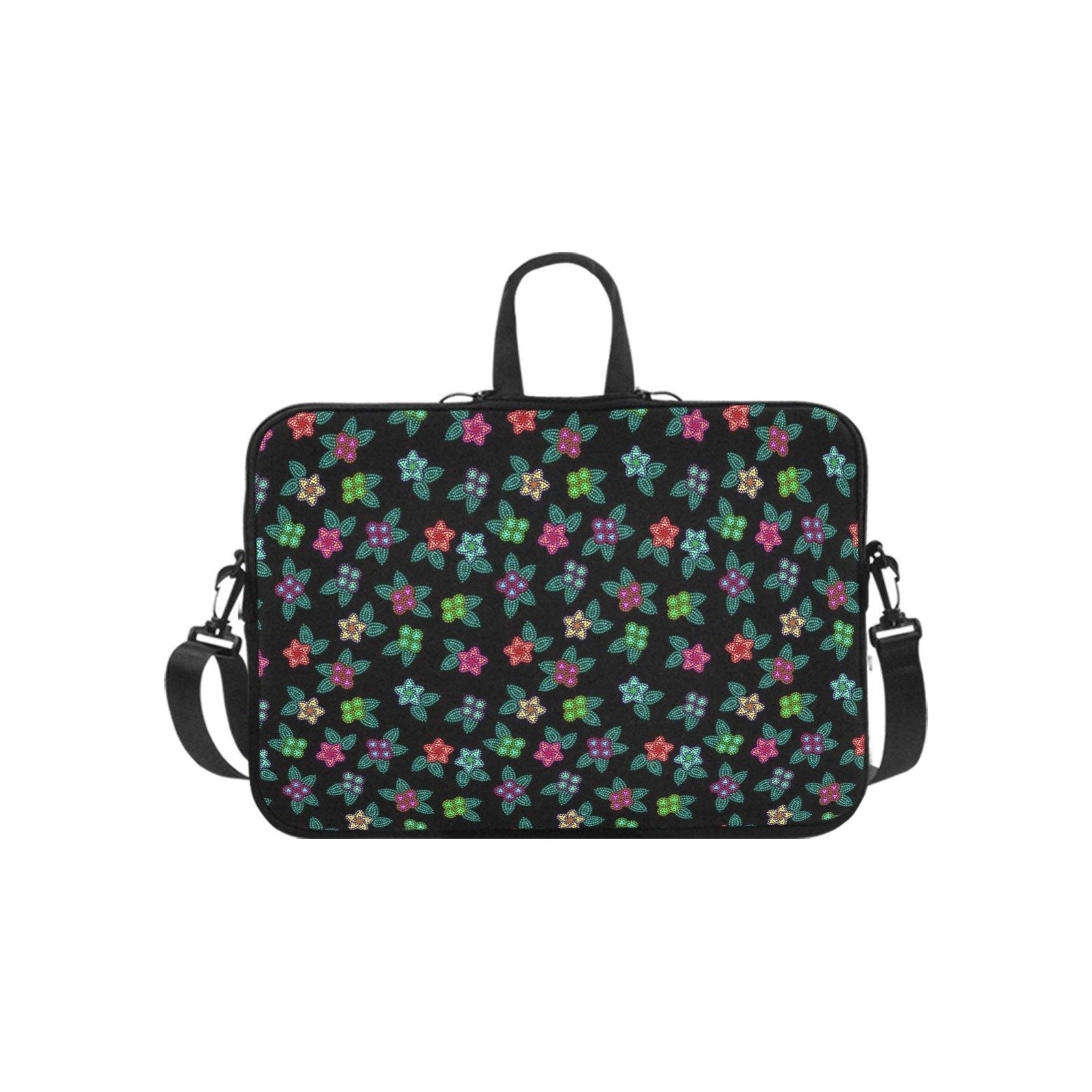Berry Flowers Black Laptop Handbags 14" bag e-joyer